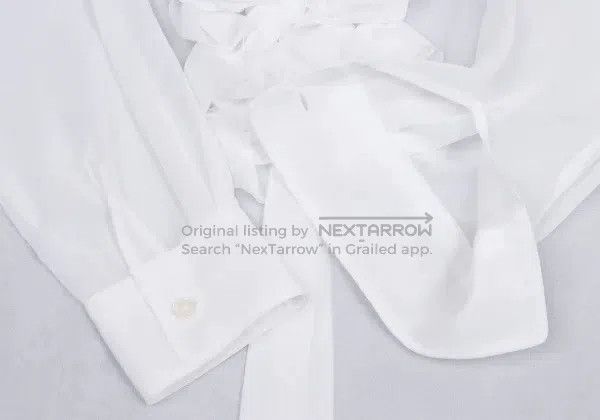 Comme des Garcons Comme des Garcons White Retro Folded Flower Shirt Size S / US 4 / IT 40 - 6 Thumbnail