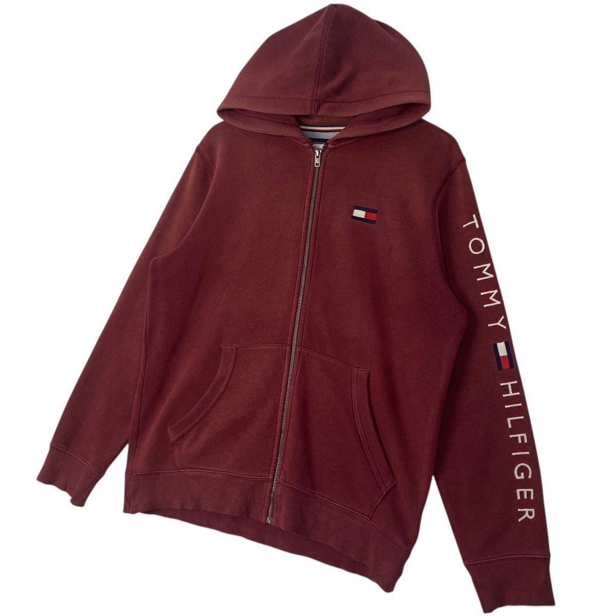Vintage Vintage Tommy Hilfiger Full Zip Hoodie Sweater Red Size L Size US L / EU 52-54 / 3 - 2 Thumbnail
