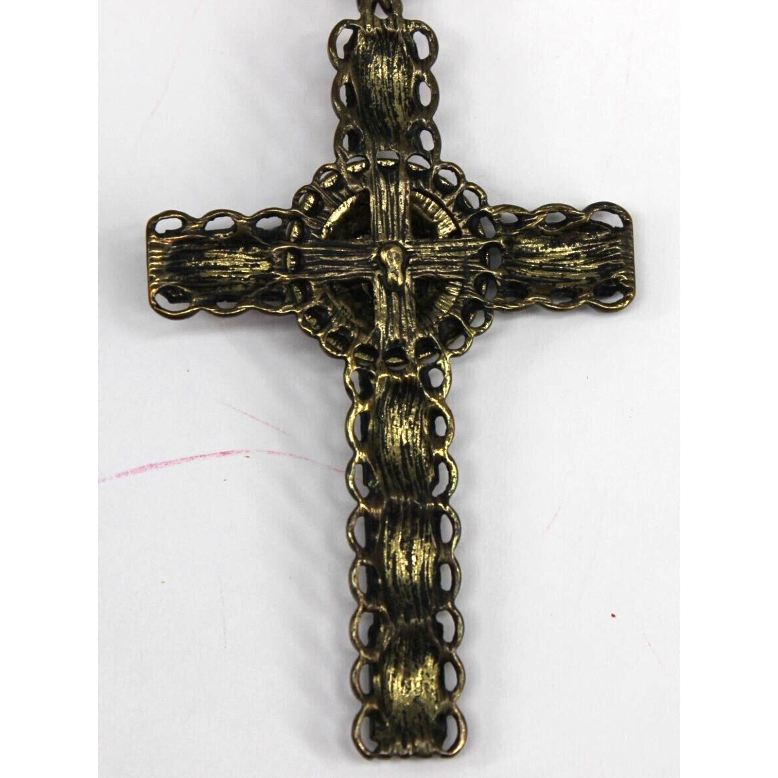Other Large Ornate 3" Gothic Purple Rhinestone Cross Pendant 30" Size ONE SIZE - 5 Thumbnail