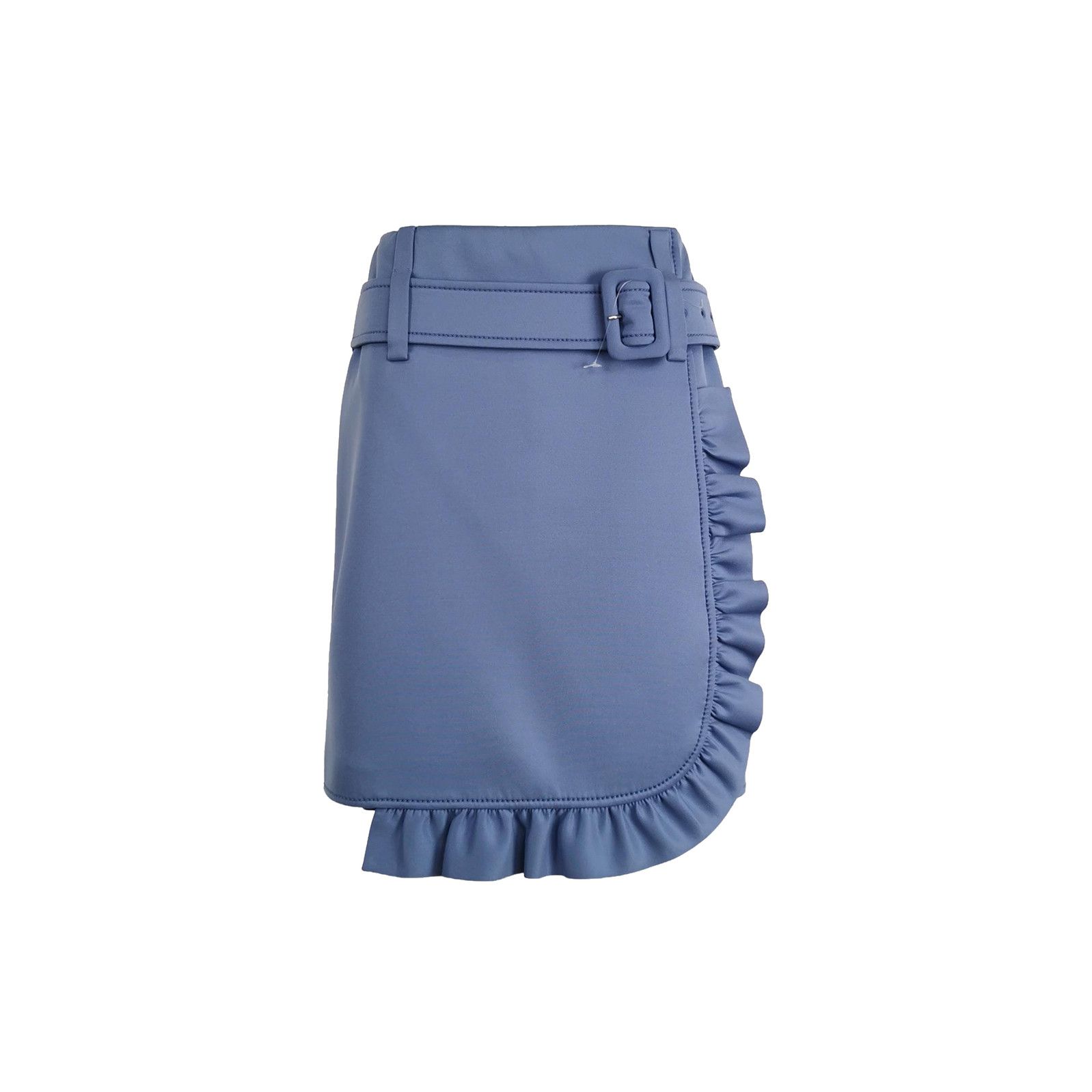 Prada Prada Blue Ruffled Logo Skirt Size 40 0089 Size 40" / US 18 - 1 Thumbnail