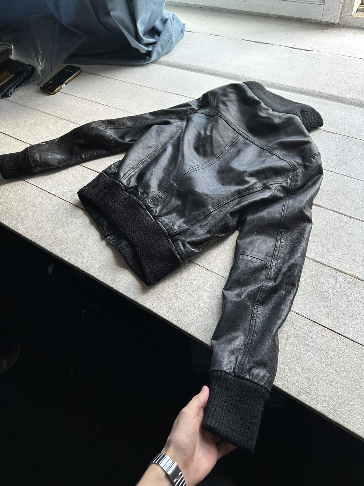 Other 🚨Y2K RICK OWENS TYPE DIRTY SLIM FIT ZIP LEATHER JACKET Size L / US 10 / IT 46 - 12 Thumbnail