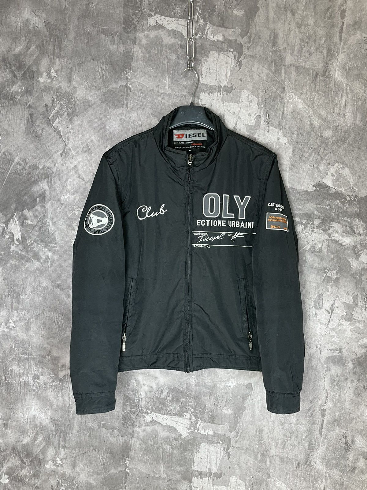 Diesel × Vintage Diesel Vintage Y2K Bomber Nylon Moto Jacket Size XL / US 12-14 / IT 48-50 - 2 Thumbnail