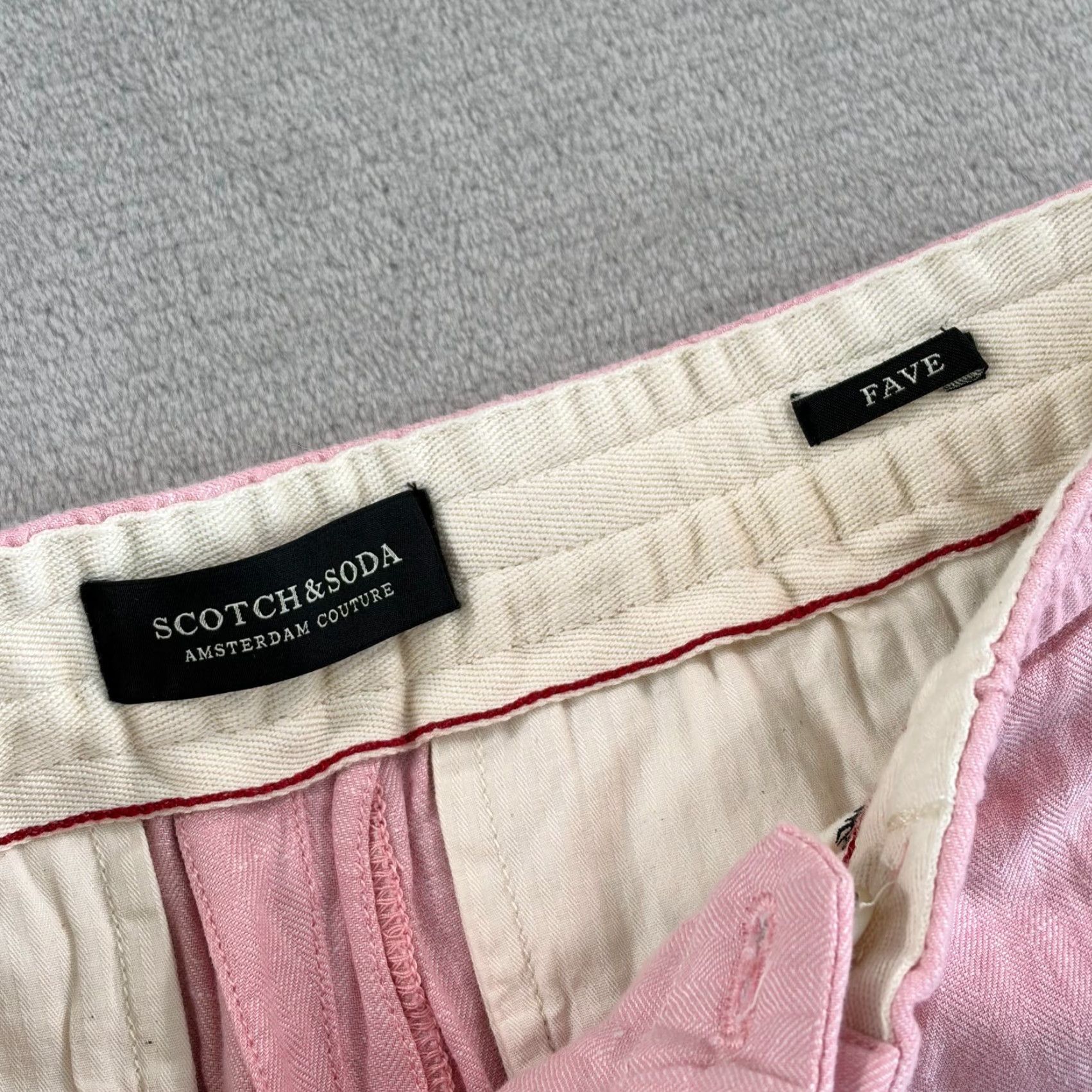 Scotch & Soda Scotch & Soda Fave Linen Blend Shorts Men 29 Elastic Waist Drawcord Pink Chino Pocket Shorts 8in Inseam Regular Fit Varsity Preppy NWT Size US 29 - 3 Thumbnail