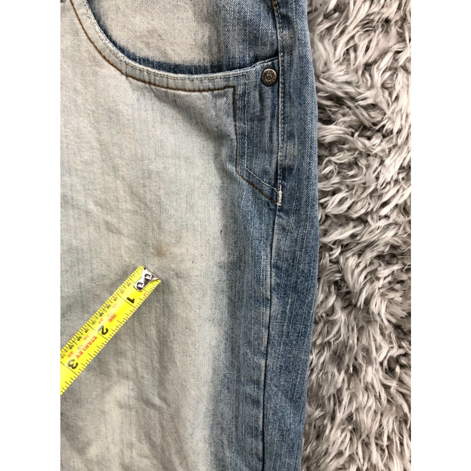 Vintage V-S-X Jeans Size 32 Mens Mid Rise Straight Medium Acid Wash Blue | Denim | 5-Pocket Design | Belt Loops | Regular Fit Size US 32 / EU 48 - 5 Thumbnail