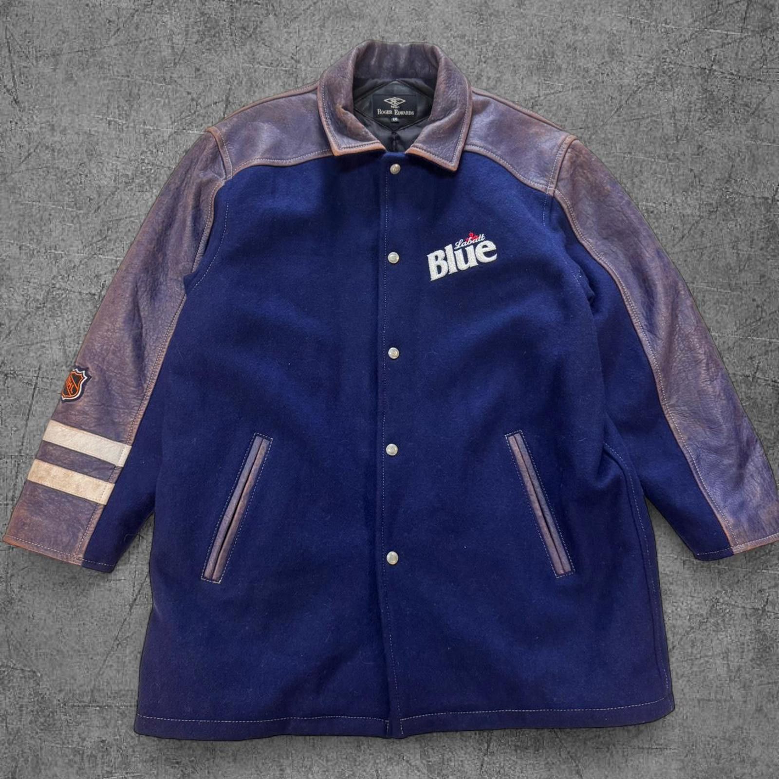 NHL Vintage 90s NHL Labatt Blue Limited Edition Leather Coat Size US L / EU 52-54 / 3 - 1 Thumbnail