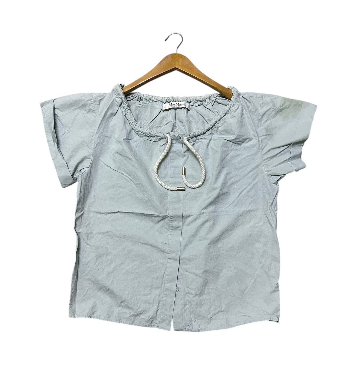 Max Mara Max mara button up with drawstring neck blouse Size M / US 6-8 / IT 42-44 - 2 Thumbnail