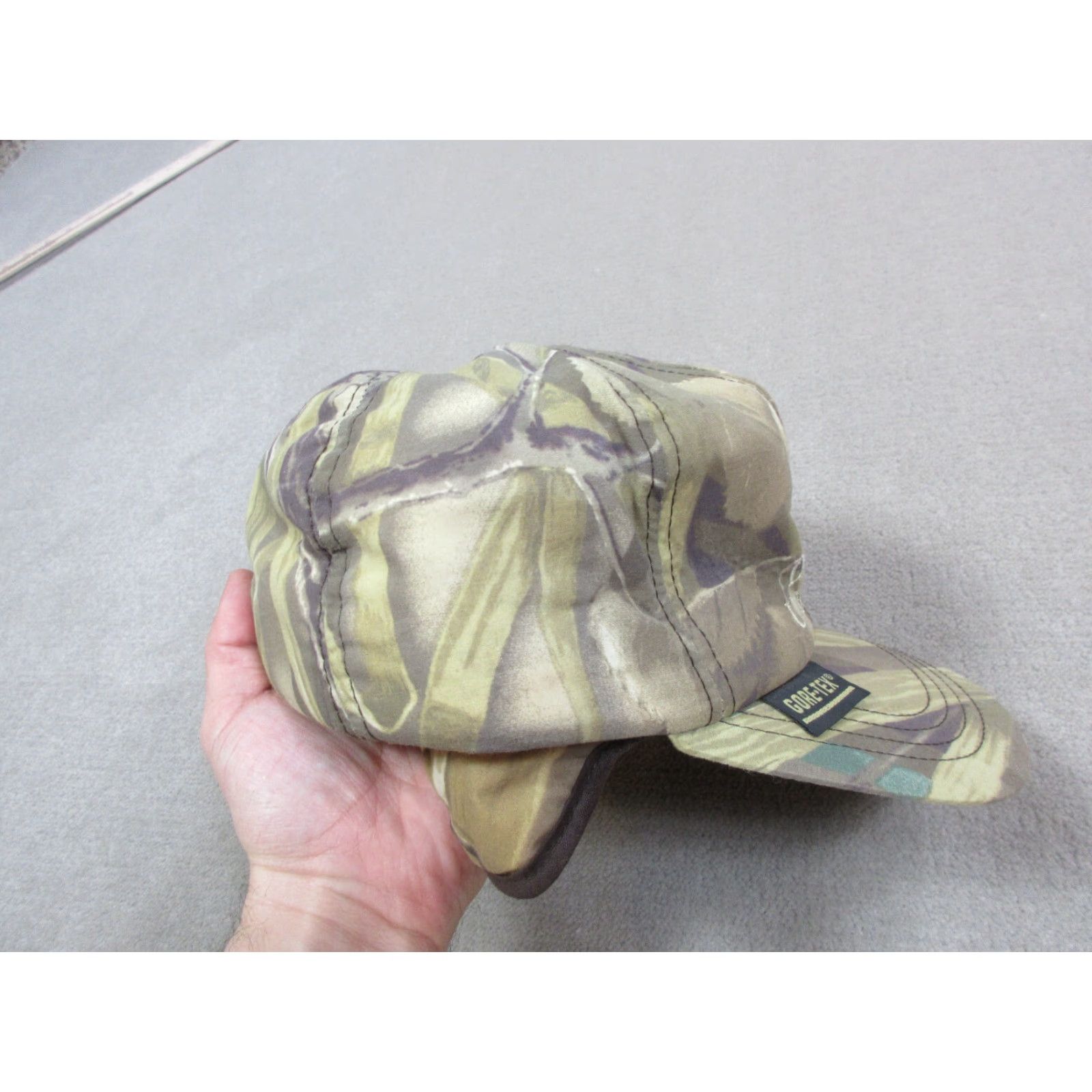Vintage VINTAGE Ducks Unlimited Hat Cap Mens Medium Green Camo Ear Flaps Goretex USA Baseball Cap Hunting Outdoor Insulated Lined Size ONE SIZE - 5 Thumbnail