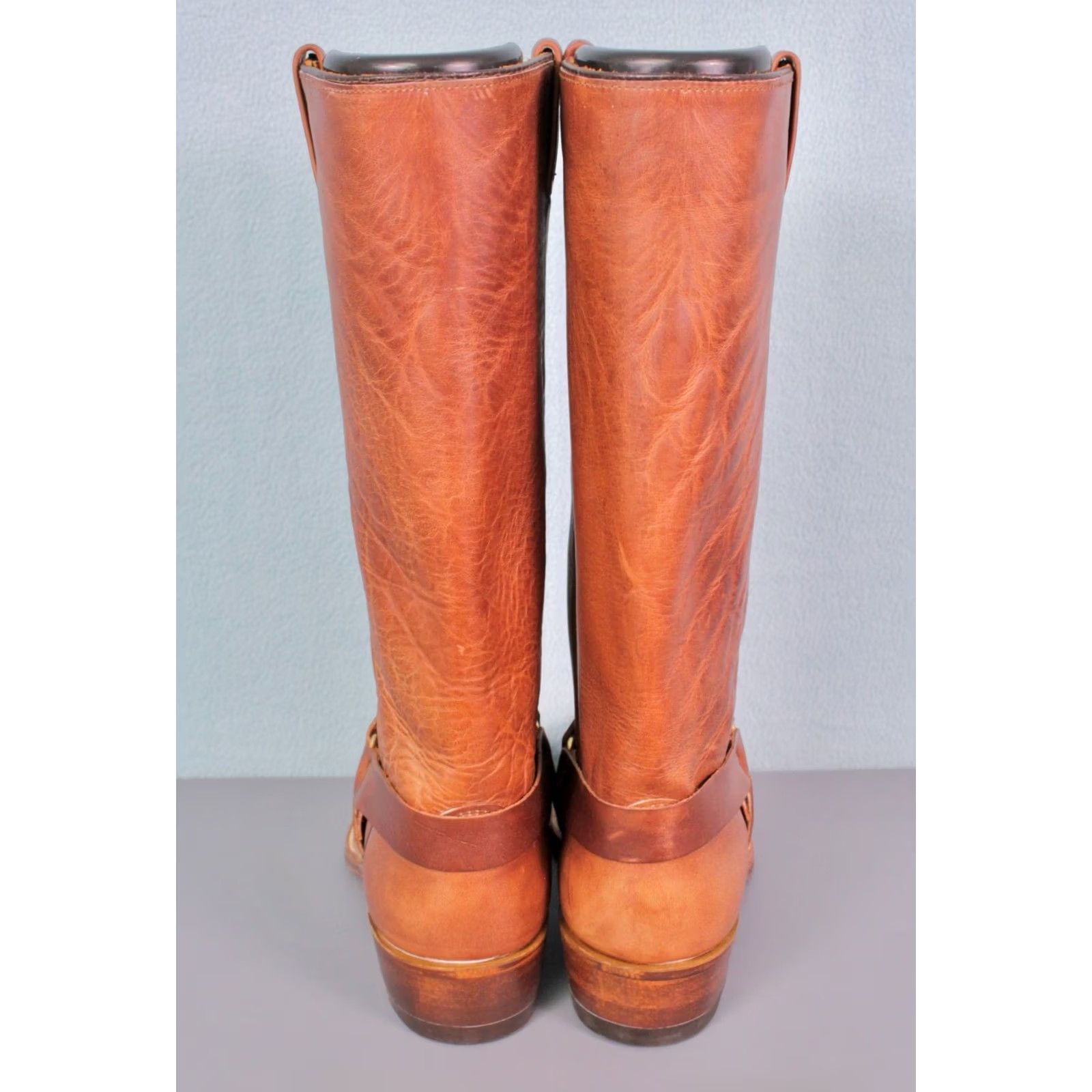 Wrangler NW Wrangler Men's VTG 70s Boots Brown Leather 8 EE Harness Biker Boots 1970s Vintage Shoes Size US 8 / EU 41 - 4 Thumbnail