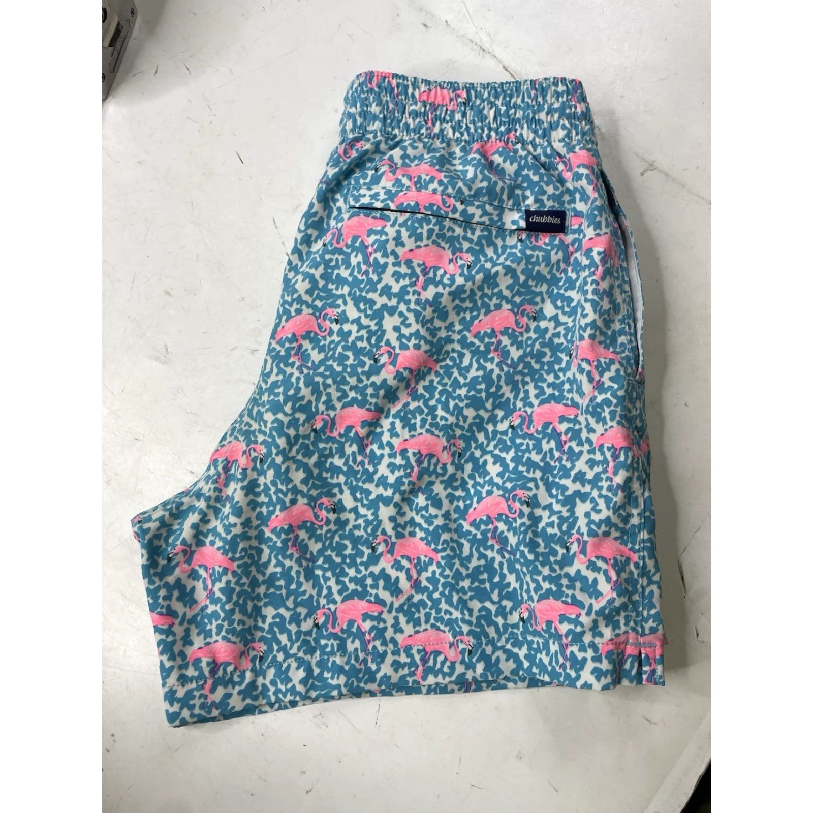 Chubbies Chubbies Shortie Swim Trunks S 5.5” Flamingos Blue Mens Classic Nautical Style Bottoms Size US 29 - 7 Thumbnail