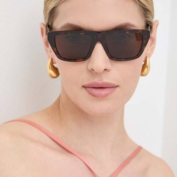 Bottega Veneta Bottega Veneta BV1291S 001 Sunglasses Black Rectangle Frame Size ONE SIZE - 4 Thumbnail