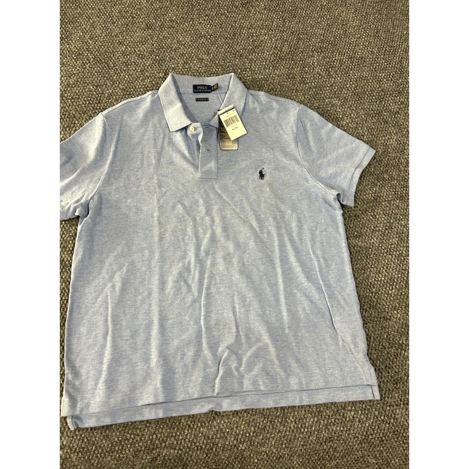 Polo Ralph Lauren Polo Ralph Lauren Polo Shirt Mens XL Blue Heather Classic Fit Golf Casual Shirts Short Sleeve Logo Embroidered Collared Solid Navy/Blue Size US XL / EU 56 / 4 - 2 Thumbnail