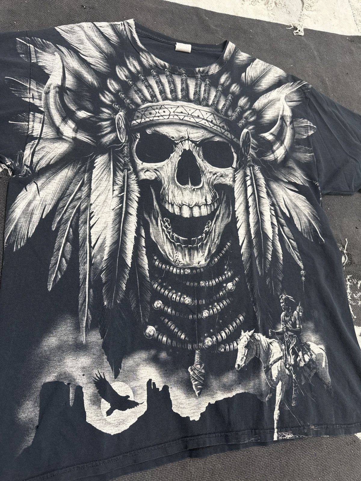 Vintage Skull All Over Print American Culture Vintage Y2K T-Shirt Size US XL / EU 56 / 4 - 3 Thumbnail