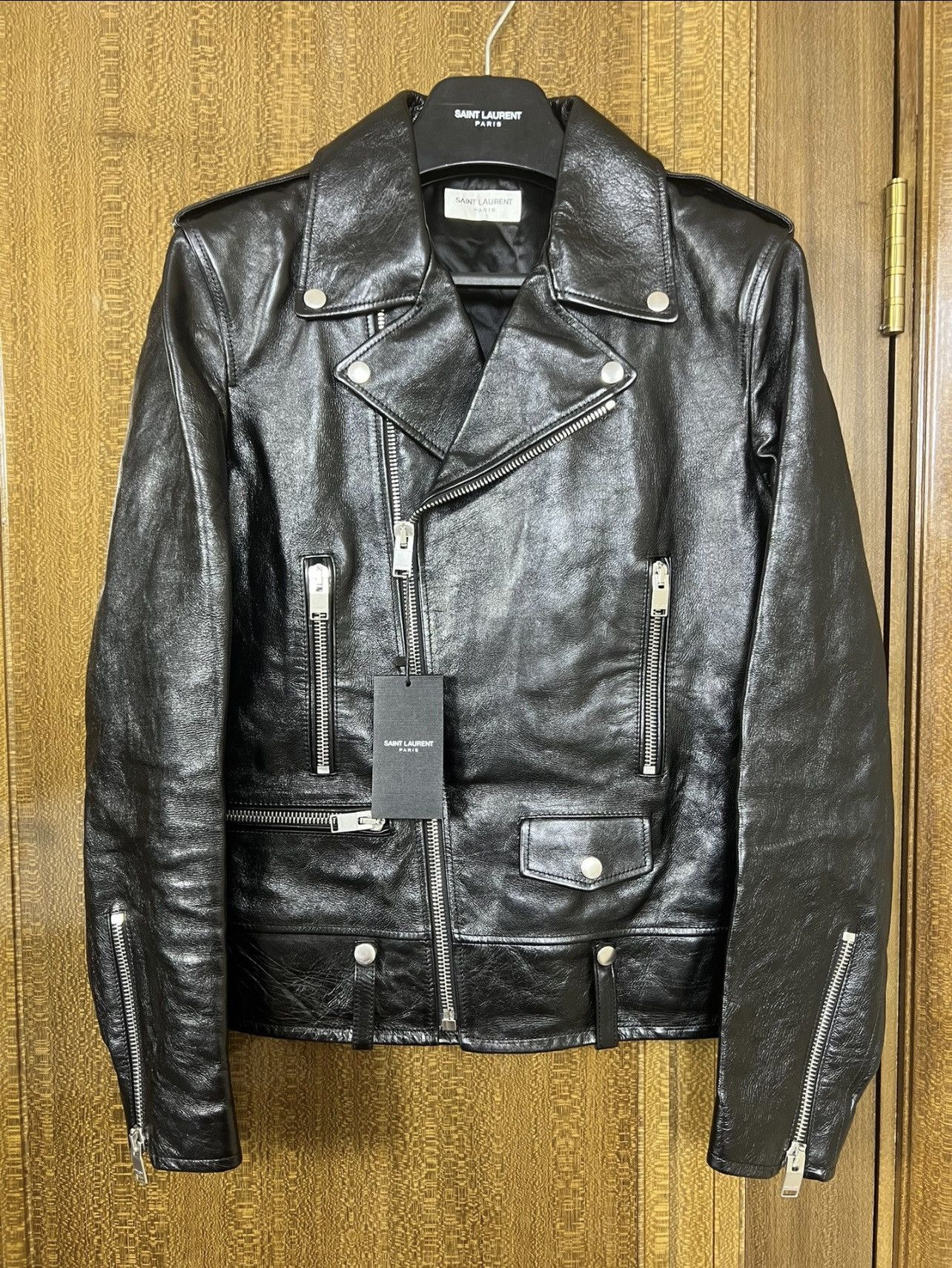 Saint Laurent Paris RARE Authentic Saint Laurent slp17fwL01 Biker Leather Jacket Size US M / EU 48-50 / 2 - 1 Thumbnail