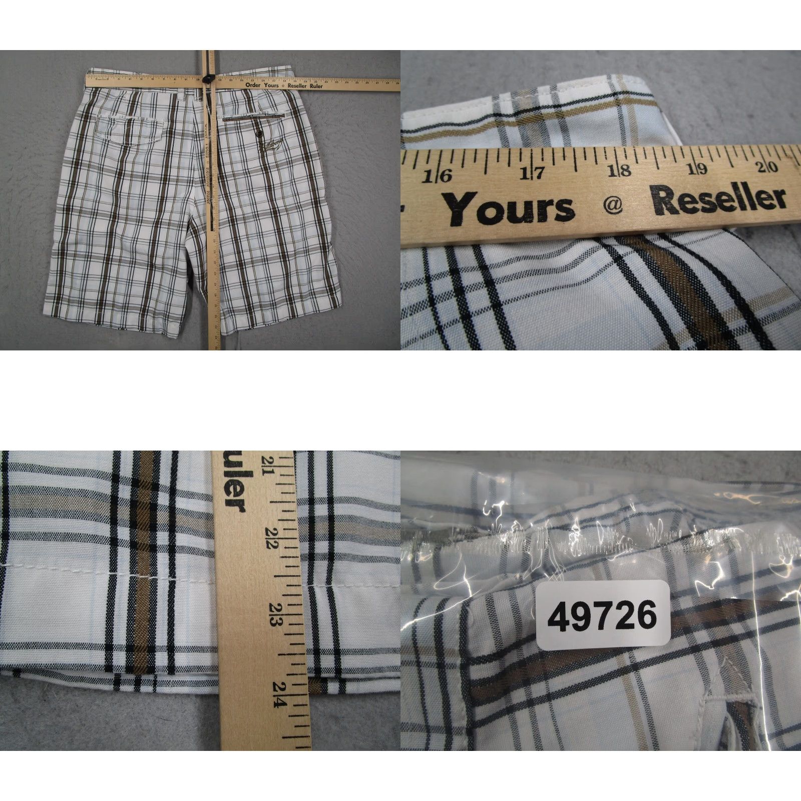 Billabong VINTAGE Billabong Mens Shorts 38 White Plaid Walk Chino Embroidered Baggy Retro 90s Mens Size US 38 / EU 54 - 8 Thumbnail