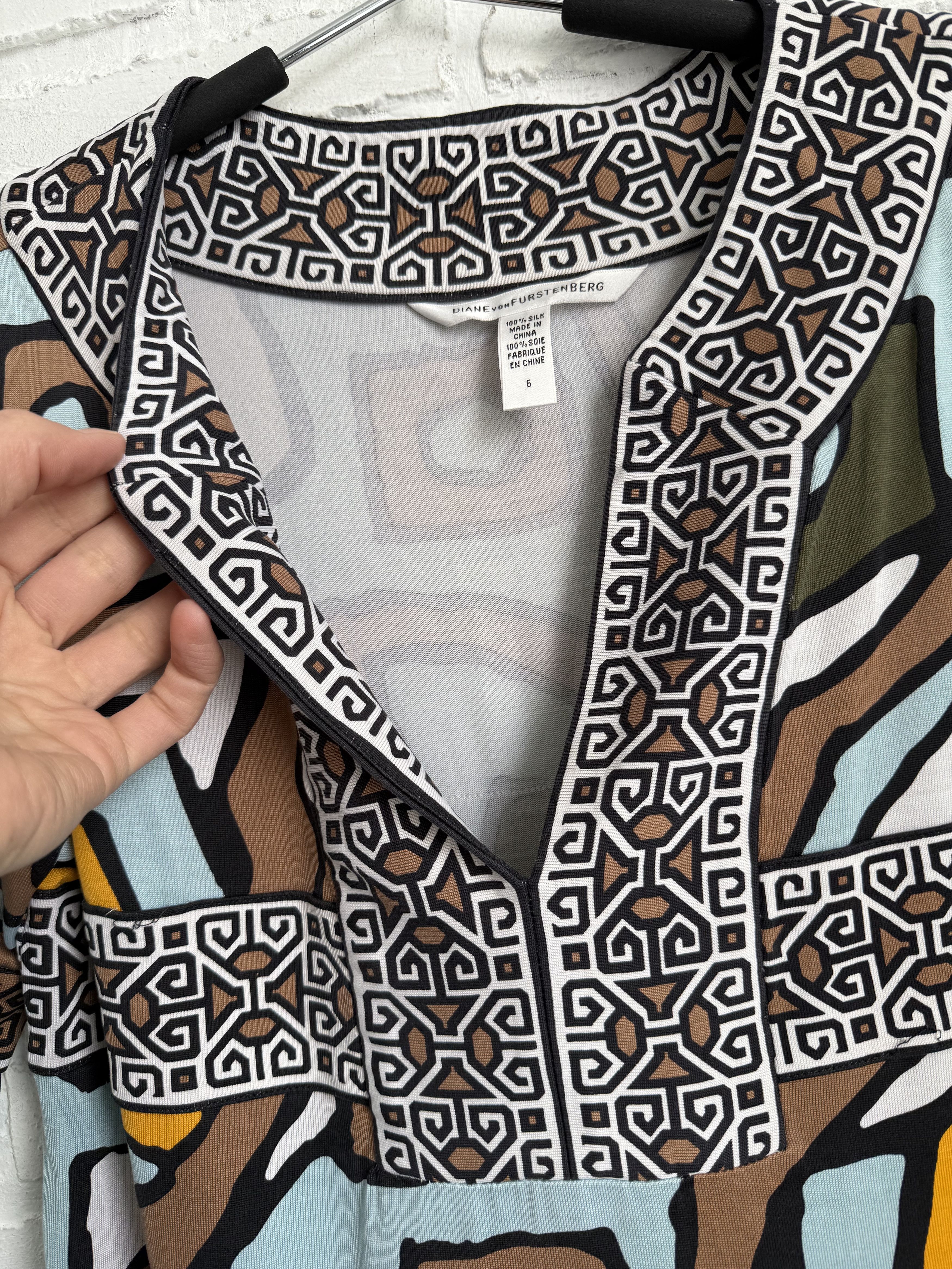 Diane von Furstenberg Diane Von Furstenberg DVF Silk printed tunic mini dress Size S / US 4 / IT 40 - 3 Thumbnail