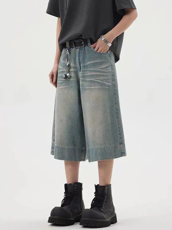 Japanese Brand VIBE Vintage washed haze blue loose denim shorts Size US 32 / EU 48 - 2 Thumbnail