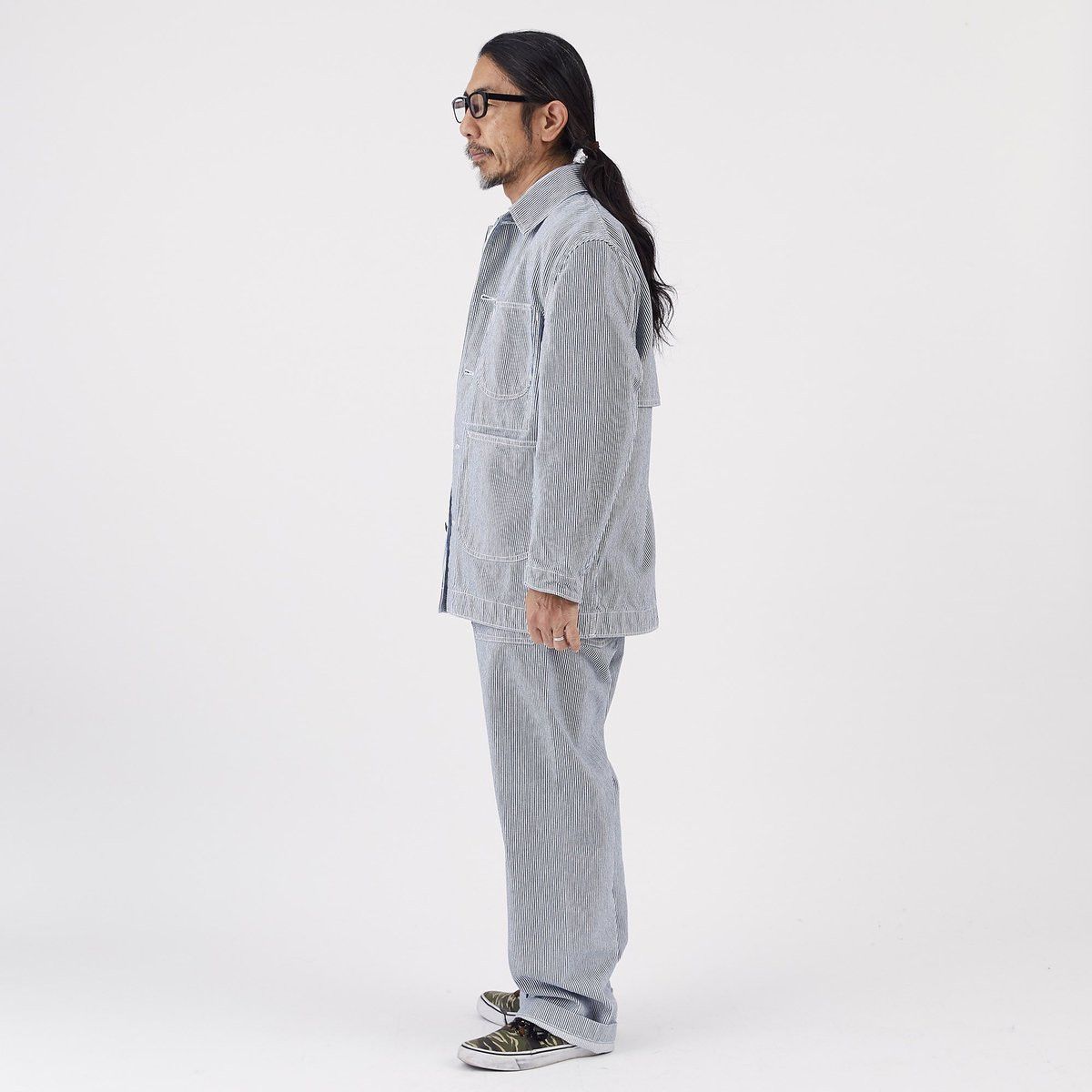 Nanamica Indigo stripe pants.Like Visvim or Engineered Garments Size US 34 / EU 50 - 2 Thumbnail