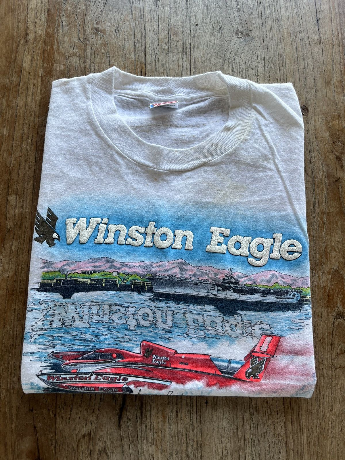 Vintage Vintage Winston Eagle at Pearl Harbor 1990’s sports Tshirt Size US S / EU 44-46 / 1 - 1 Thumbnail