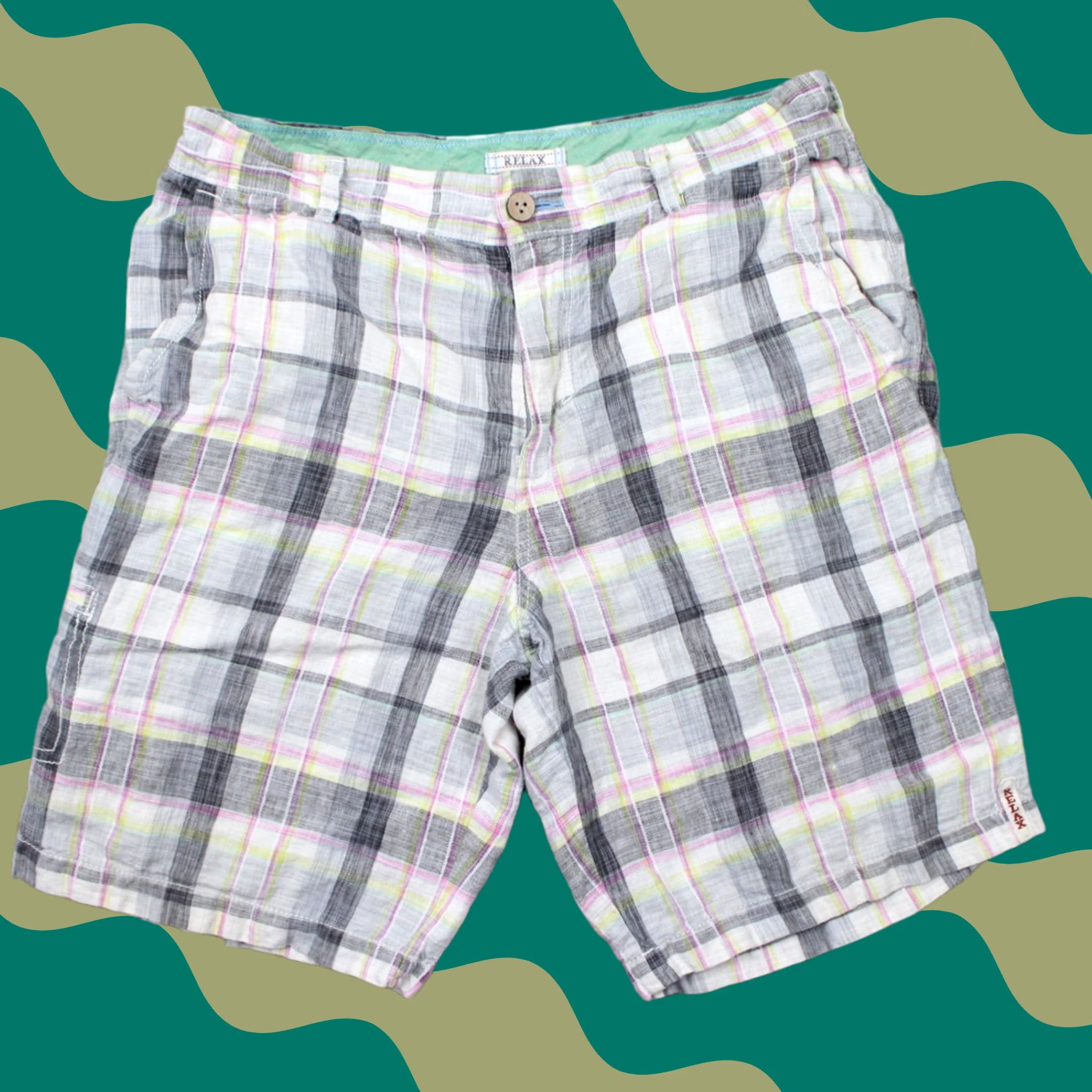 Tommy Bahama Tommy Bahama Linen Shorts Men 32 Flat Front Inseam 10" White Gray Pink Yellow Beach Outdoor Casual Business Workwear Size US 32 / EU 48 - 1 Thumbnail