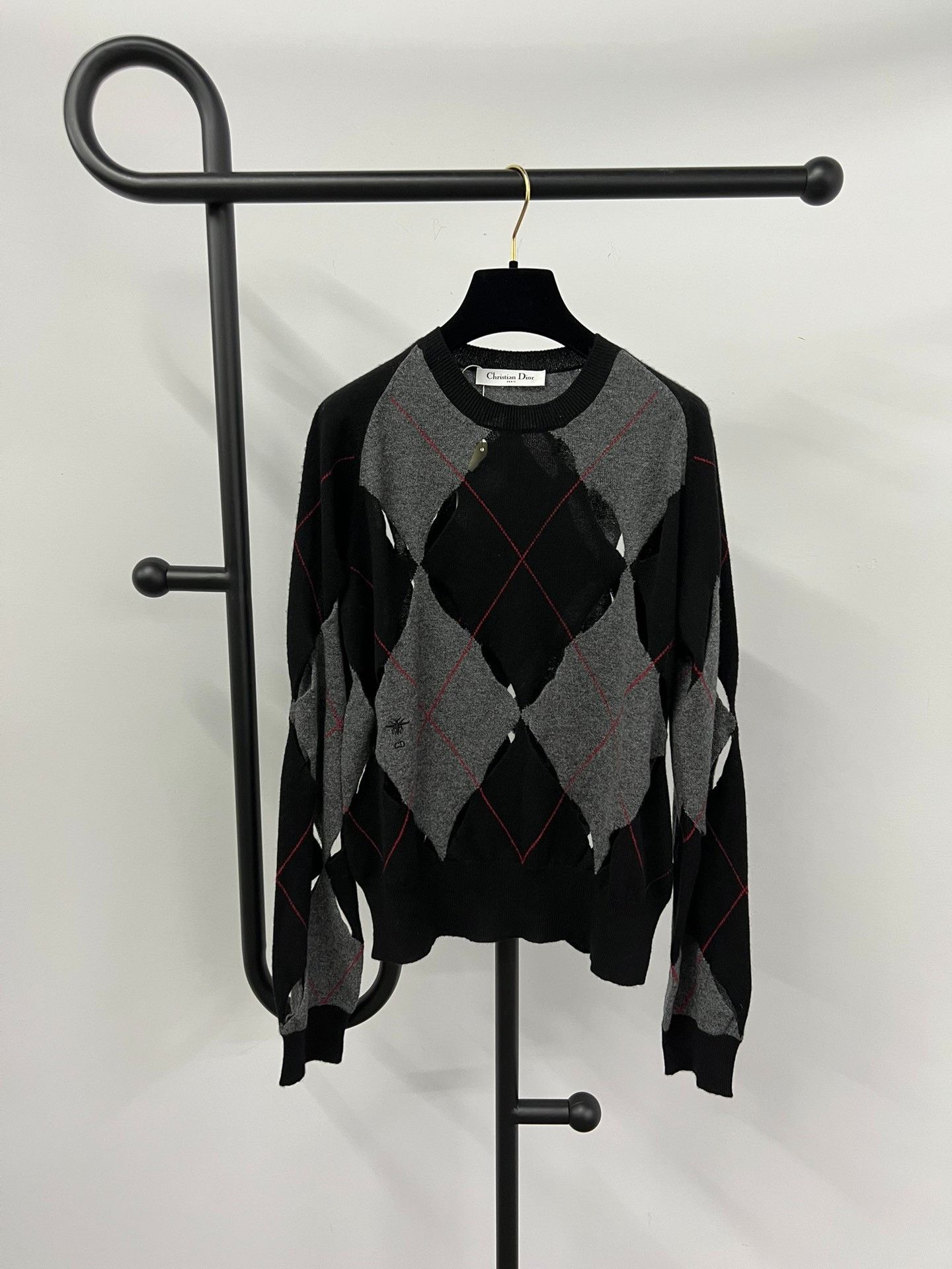 Dior Dior 25 Openwork Argyle Cashmere Sweater Size S / US 4 / IT 40 - 1 Thumbnail