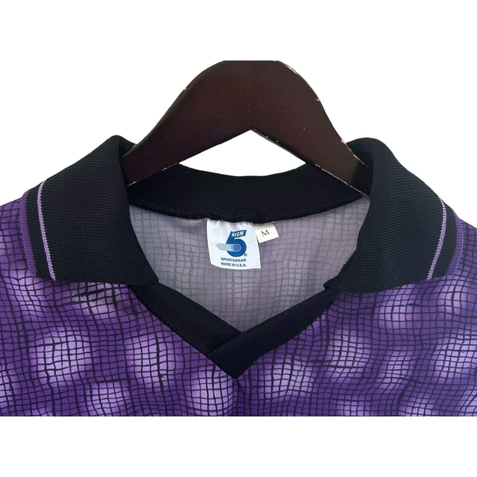Vintage VINTAGE High Five Soccer Polo Shirt Mens M Purple 90s NWOT Deadstock USA Made Size US M / EU 48-50 / 2 - 2 Thumbnail