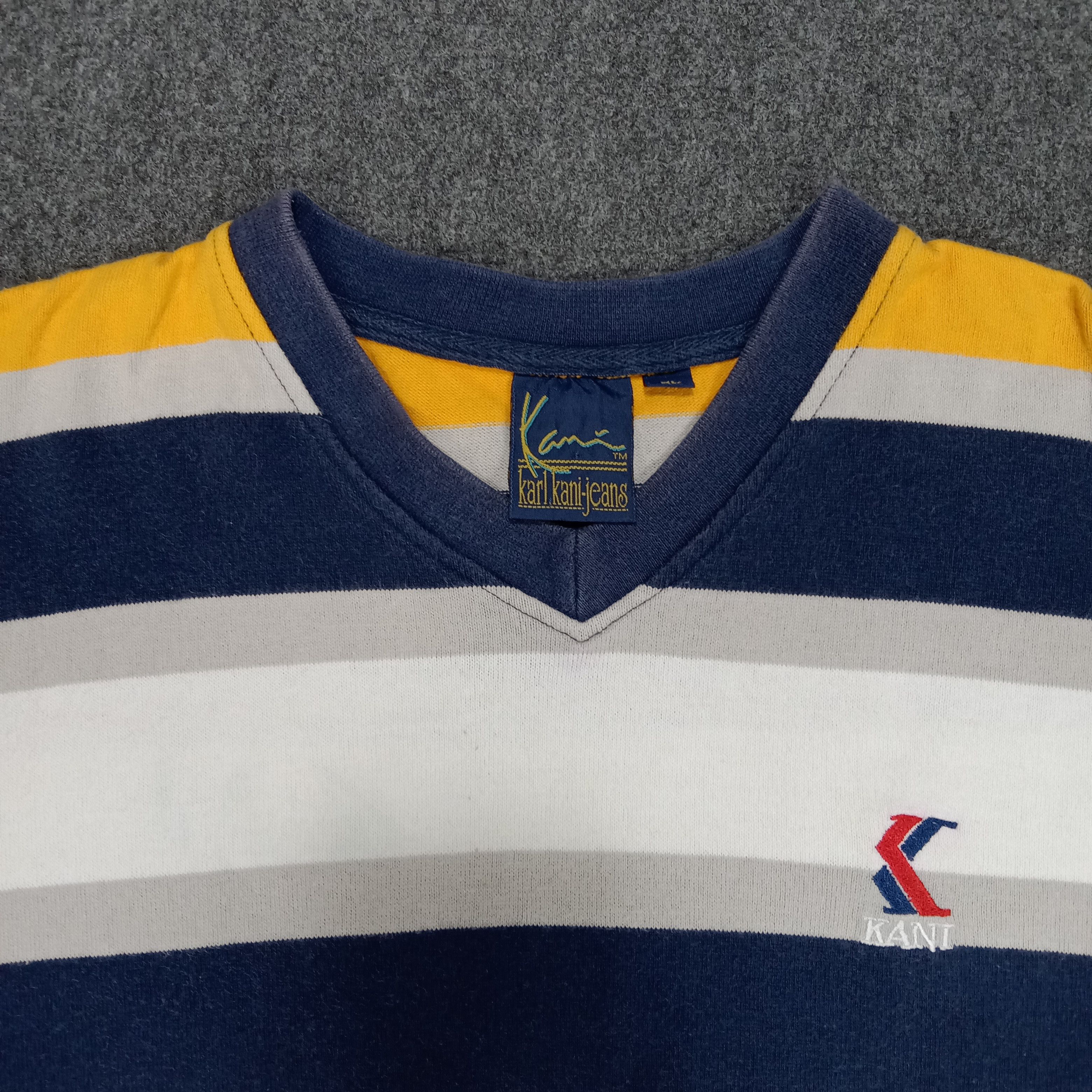 Karl Kani × Vintage Karl Kani Jeans American Style Stripe Tshirt Size US L / EU 52-54 / 3 - 2 Thumbnail