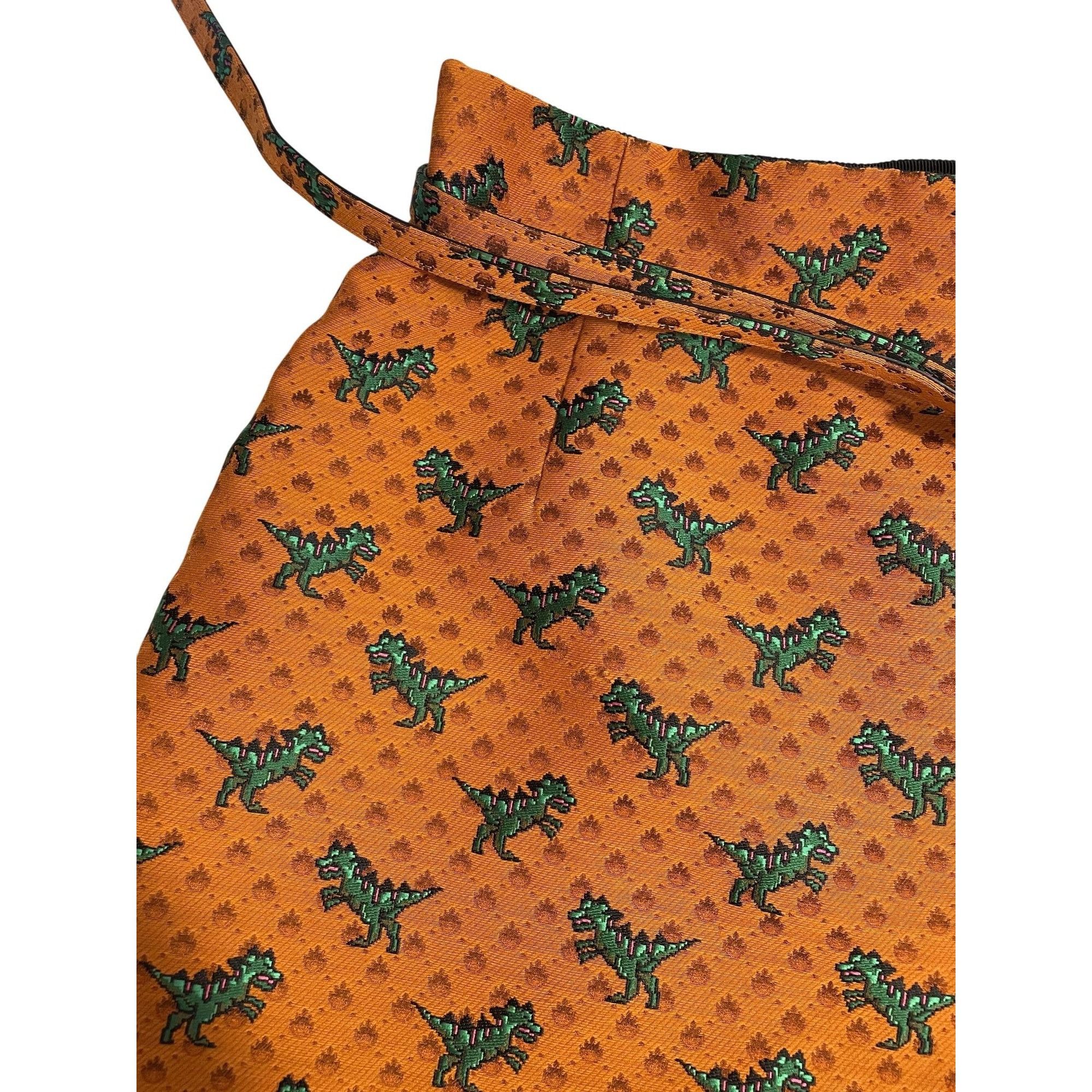 Dior Dior Orange Skirt With Green Dinosaur Pattern & Adjustable B Size 38" / US 16 / IT 52 - 10 Thumbnail