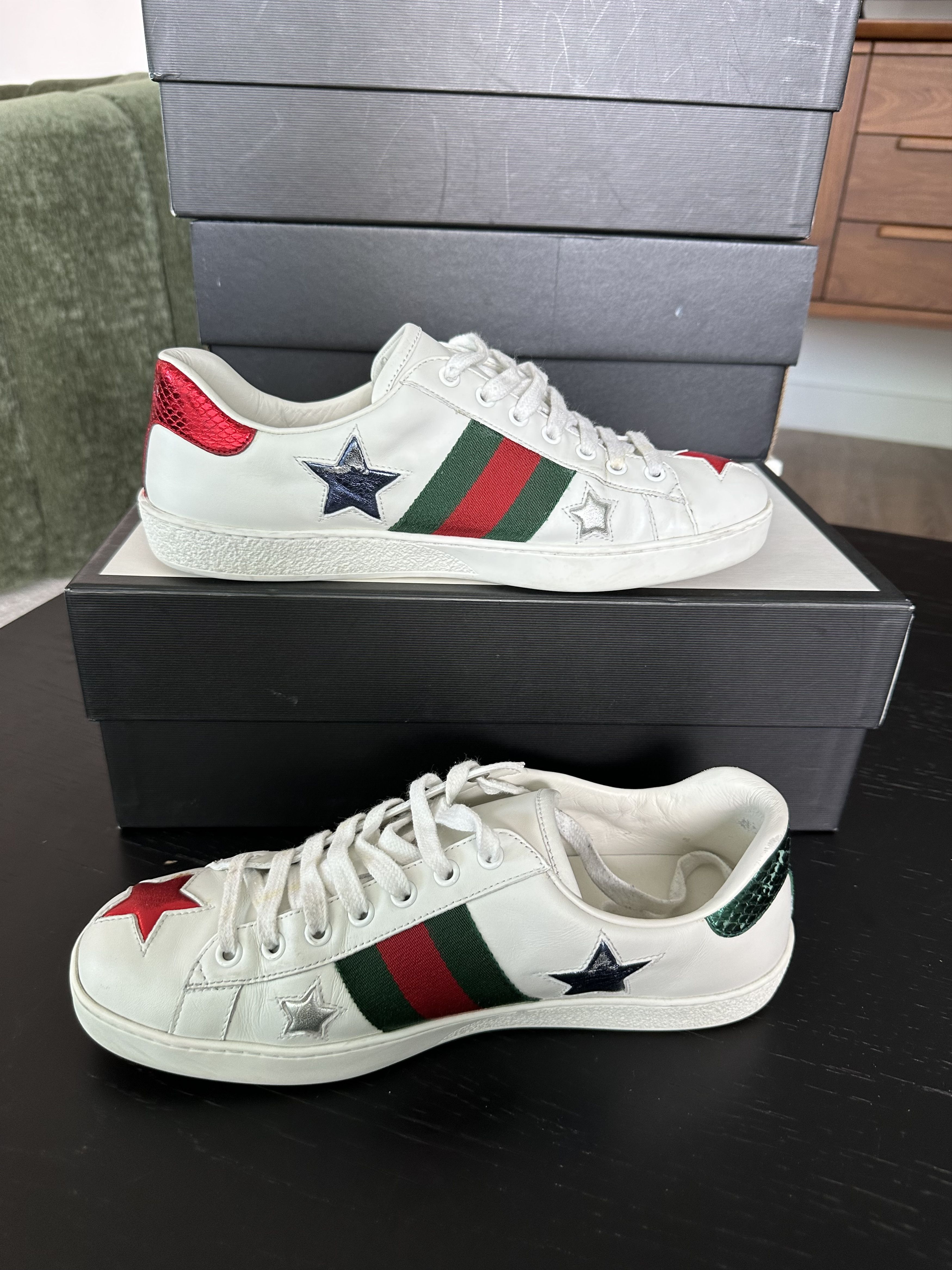 Gucci Ace Embroidered Leather Sneaker Size US 7.5 / EU 40-41 - 2 Thumbnail