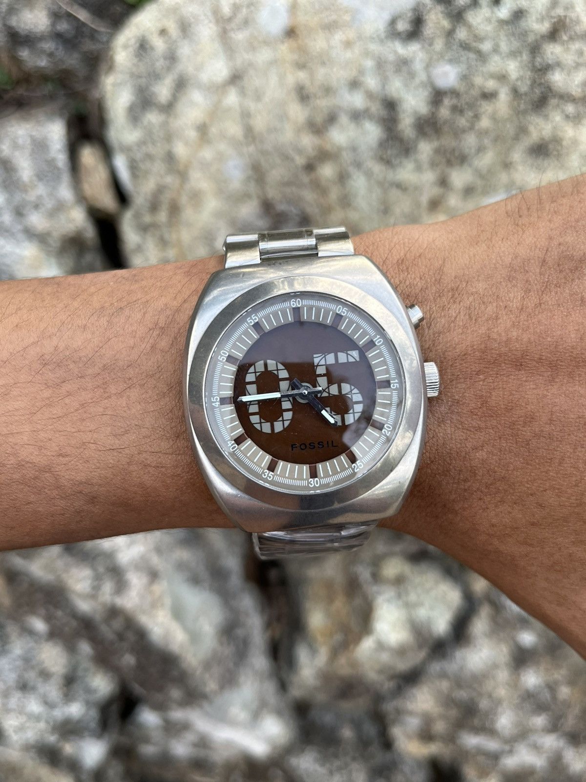 Fossil × Vintage Vintage FOSSIL BIG TIC WATCH NUMBER BROWN Size ONE SIZE - 6 Thumbnail
