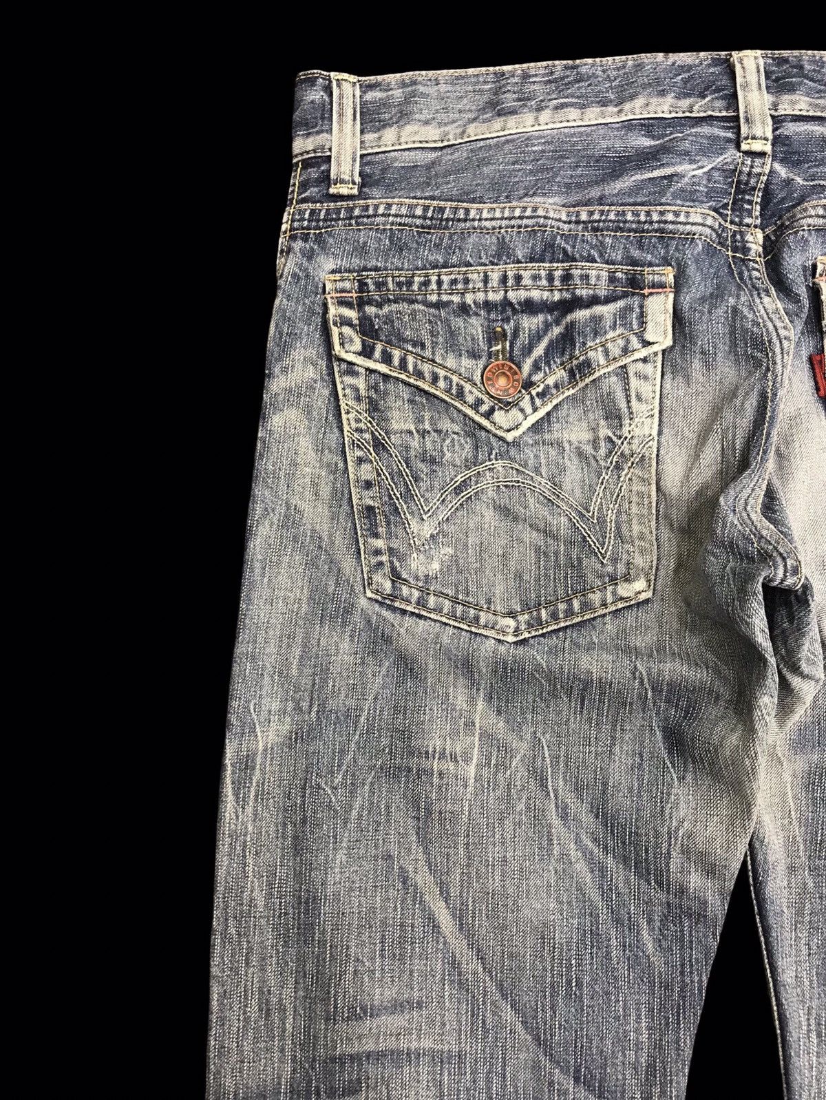Edwin 💥FLARE💥ARCHIVAL EDWIN 503 SICK FADES FLARE DENIM F416 Size US 35 - 11 Thumbnail