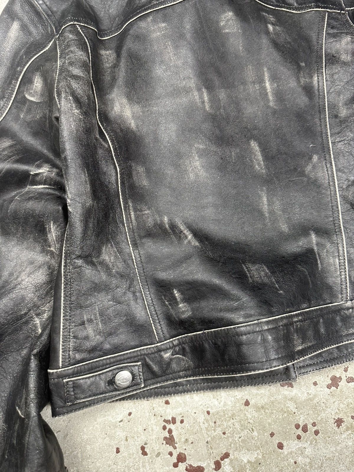 Just Cavalli Cavalli 2000s Eroded Brut Archive Leather Trucker Jacket Size M / US 6-8 / IT 42-44 - 16 Thumbnail