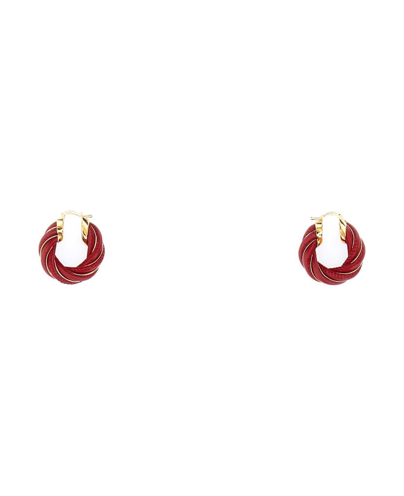 Bottega Veneta o1w1db10525 Size: OS / Twist Hoop Earrings in Red Size ONE SIZE - 1 Thumbnail
