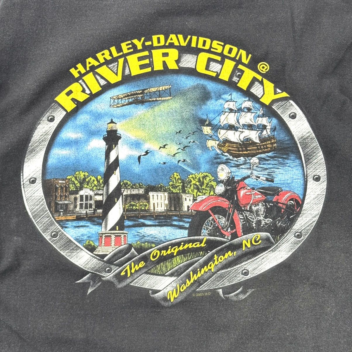 Harley Davidson Vintage 2003 Harley Davidson Spider Web Longsleeve Tshirt Size US M / EU 48-50 / 2 - 9 Thumbnail