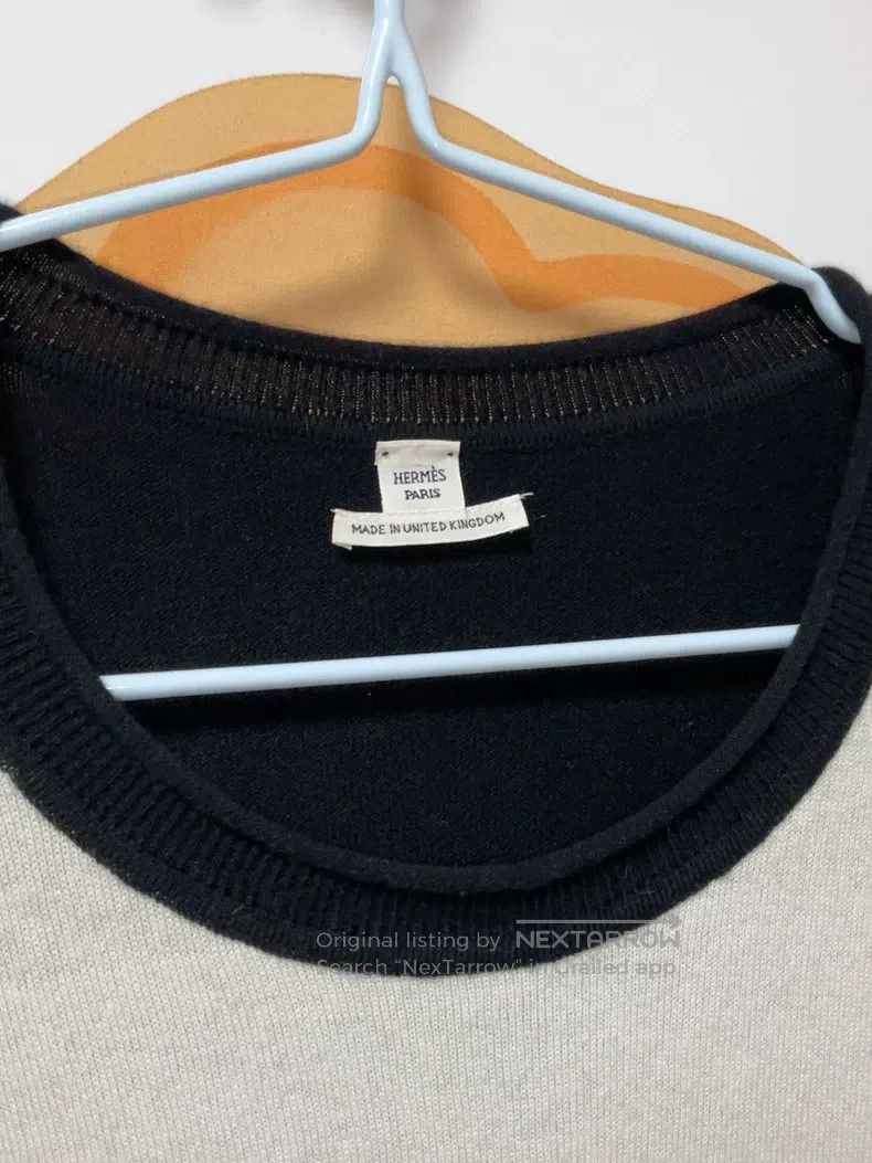 Hermes Hermes Black and White Colorblocked Cashmere Crew Neck Swe Size XS / US 0-2 / IT 36-38 - 2 Thumbnail