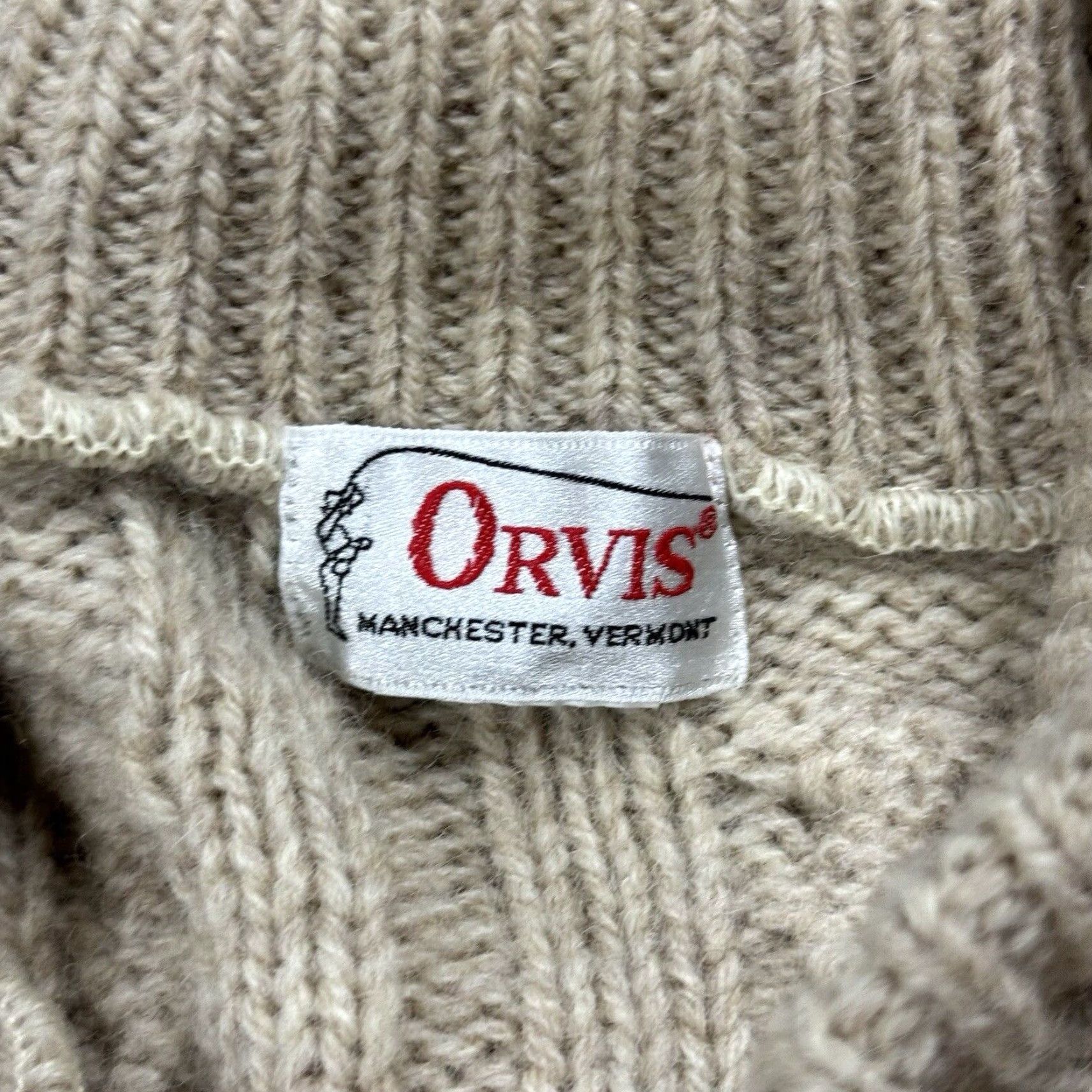 Orvis VINTAGE Orvis Men’s Wool Cable Knit Shawl Collar Cardigan L Fall Winter Brown Solid Size US L / EU 52-54 / 3 - 3 Thumbnail