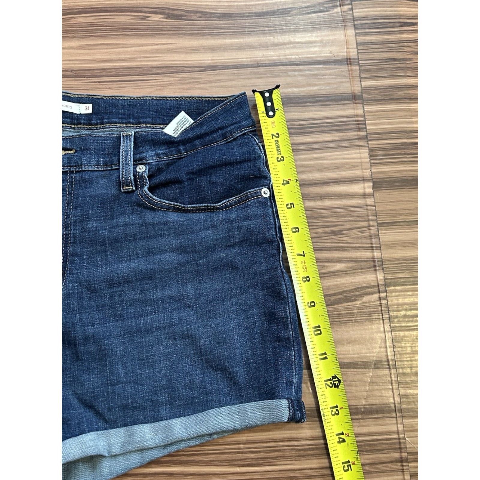 Levi's Levi's Denim Shorts Bermuda Mid Length Womens Blue 31 Regular Stretch Pockets Button Size 24" / US 00 / IT 34 - 3 Thumbnail