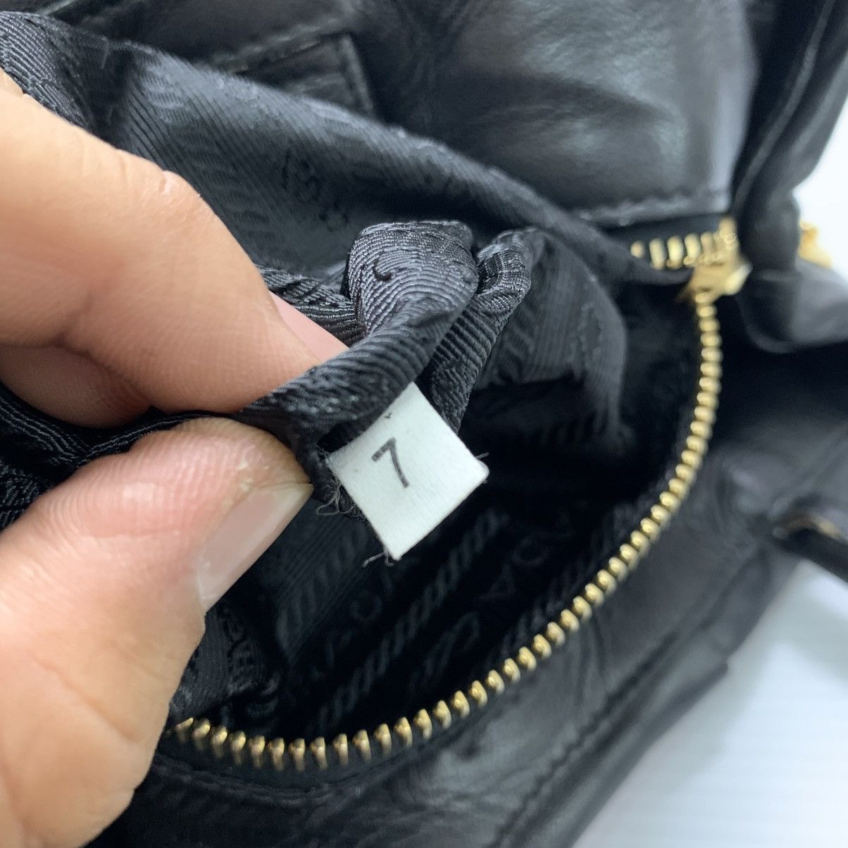 Prada Prada Lambskin Leather Handbag Size ONE SIZE - 13 Thumbnail