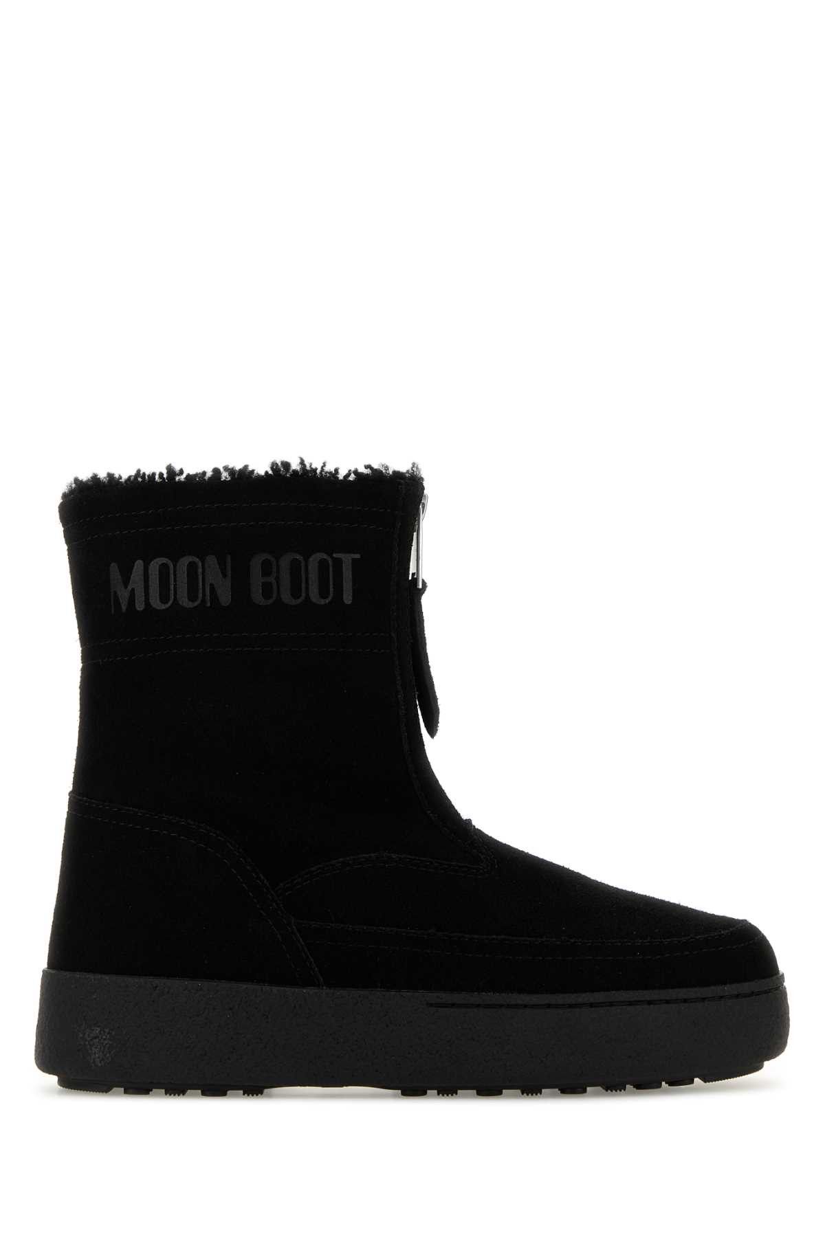 Black Suede Ltrack Lara Ankle Boots