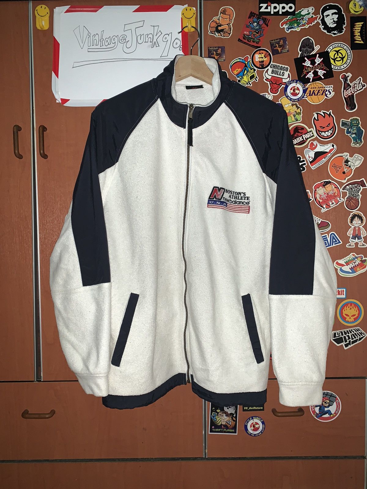 image of New Balance Fleece Jacket in White, Men's (Size Medium)