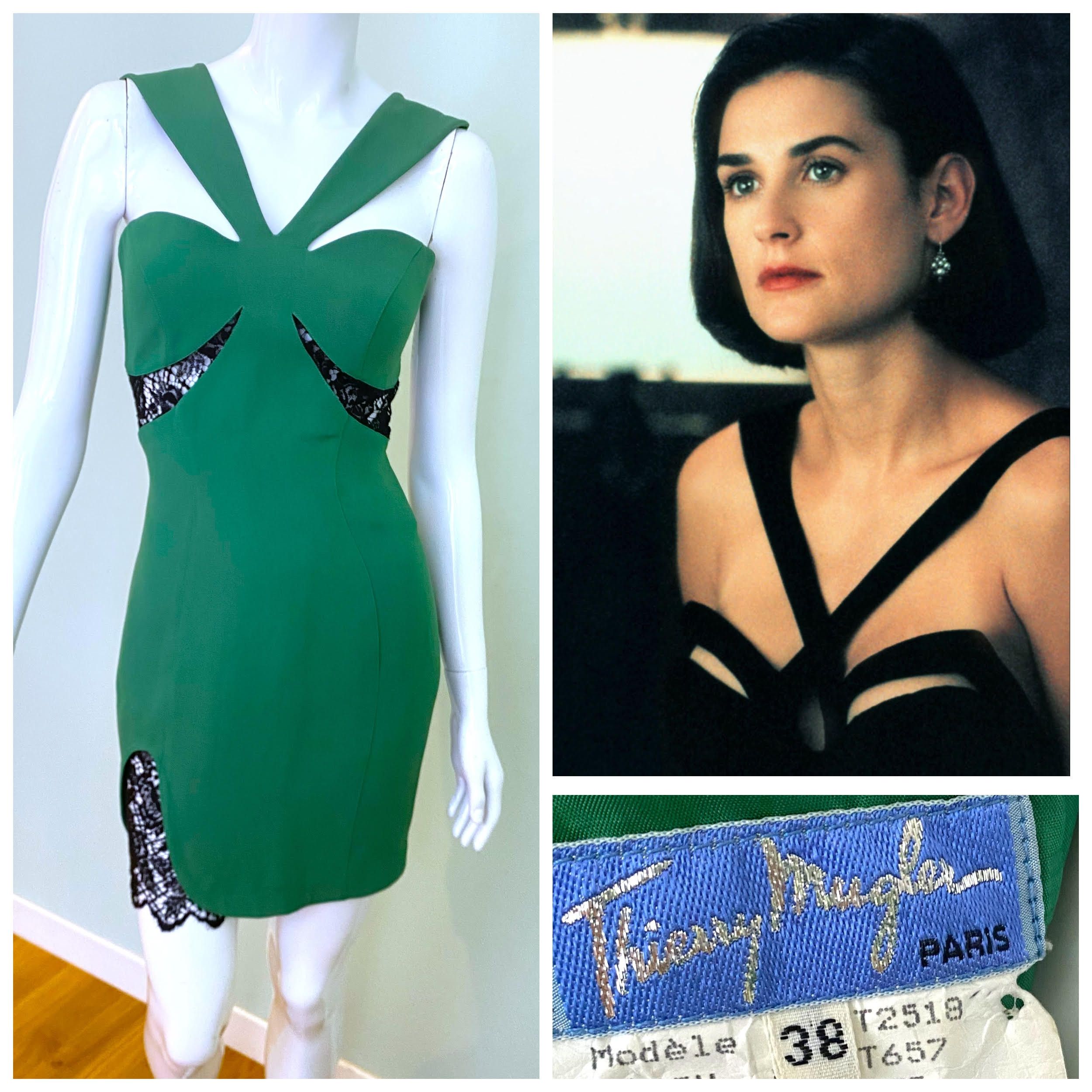 Thierry Mugler Thierry Mugler 1992 S/S Lace Crepe Demi Moore Bustier Dress Size M / US 6-8 / IT 42-44 - 1 Thumbnail