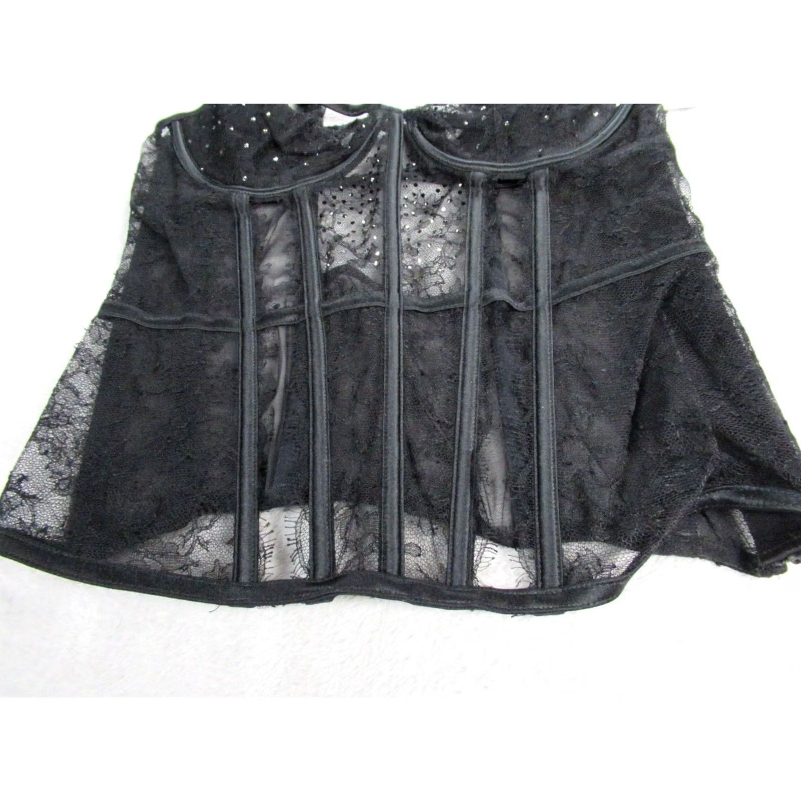 Victoria's Secret Victoria's Secret Corset Top Womens 34C Black Embellished Underwired NWT Rhinestone Lace Adjustable Straps Size XXS / US 00 / IT 34 - 3 Thumbnail