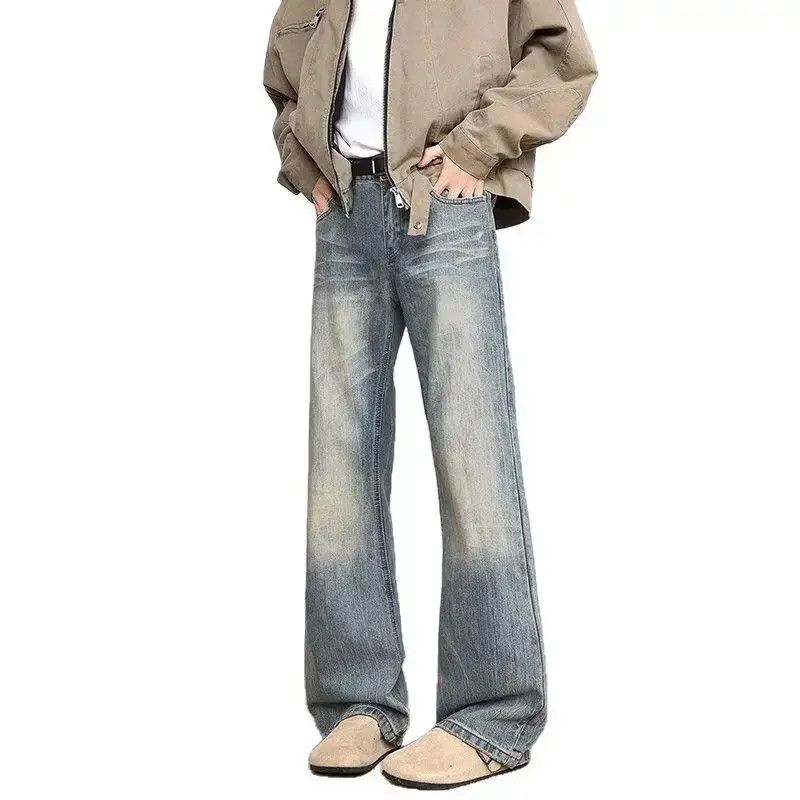 Japanese Brand Retro loose straight leg cat whisker jeans Size US 32 / EU 48 - 1 Thumbnail
