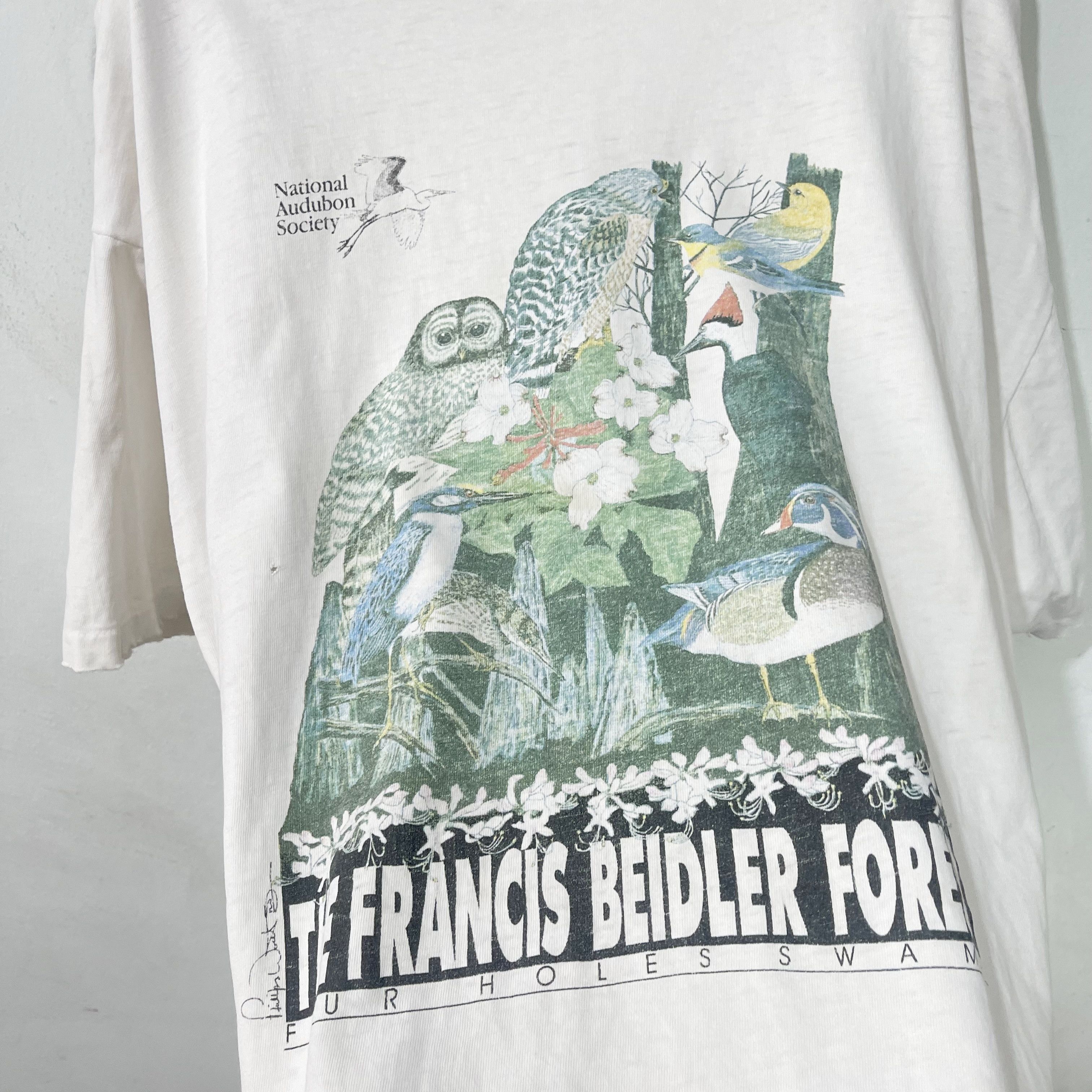 Vintage Vintage 90s Birdwatching Forest T-Shirt Size US XL / EU 56 / 4 - 2 Thumbnail