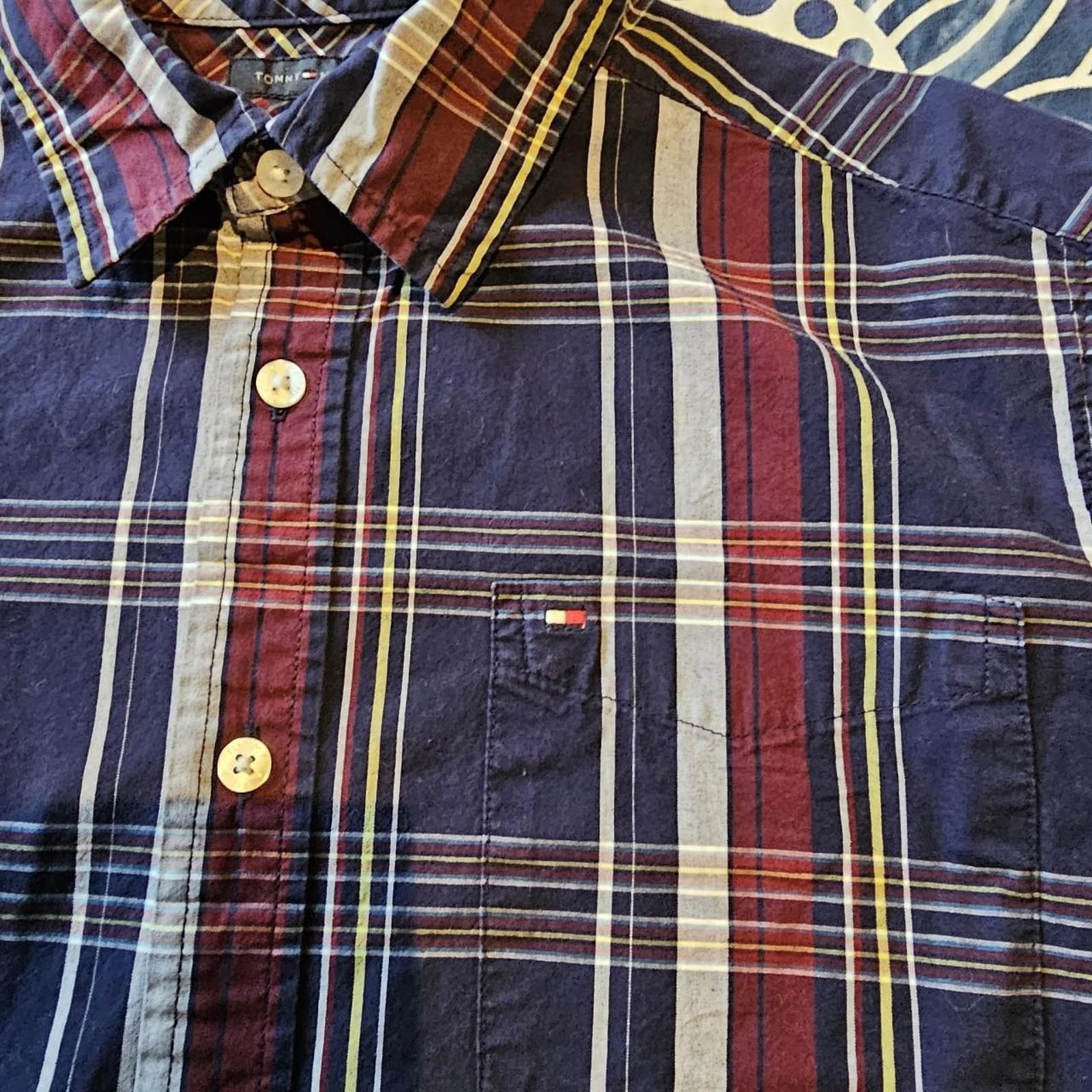 Tommy Hilfiger Tommy Hilfiger Kid's Burgundy and Navy Button Down Size US XL / EU 56 / 4 - 7 Thumbnail