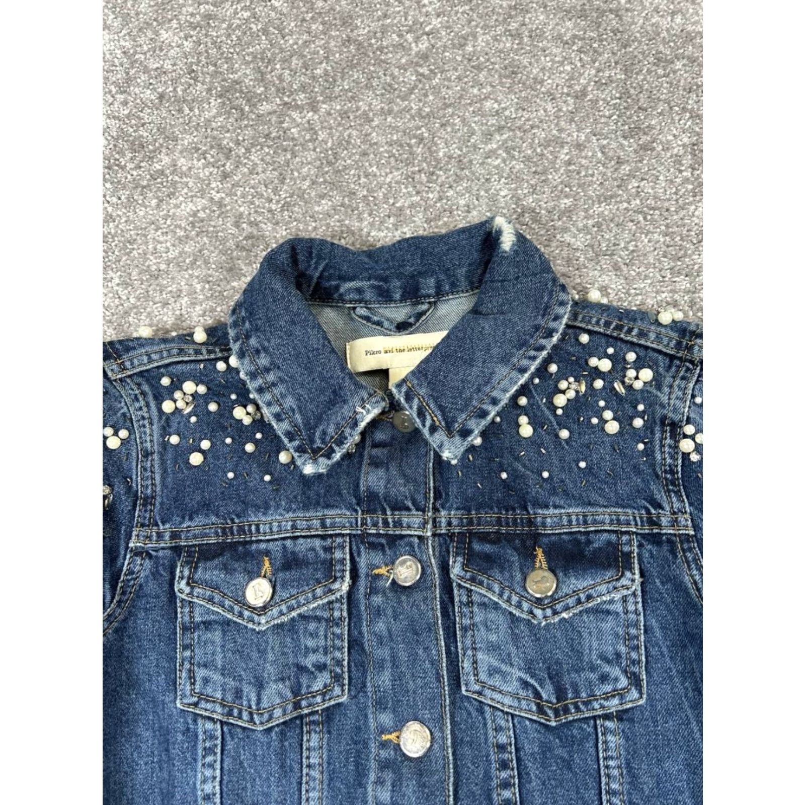 Vintage Pilcro Jacket Womens XS Blue Cotton Denim Shirt Womens XS Blue Pilcro Jacket Denim Cotton Solid Casual Spring Fall Summer Regular Mens Women? Size XS / US 0-2 / IT 36-38 - 2 Thumbnail