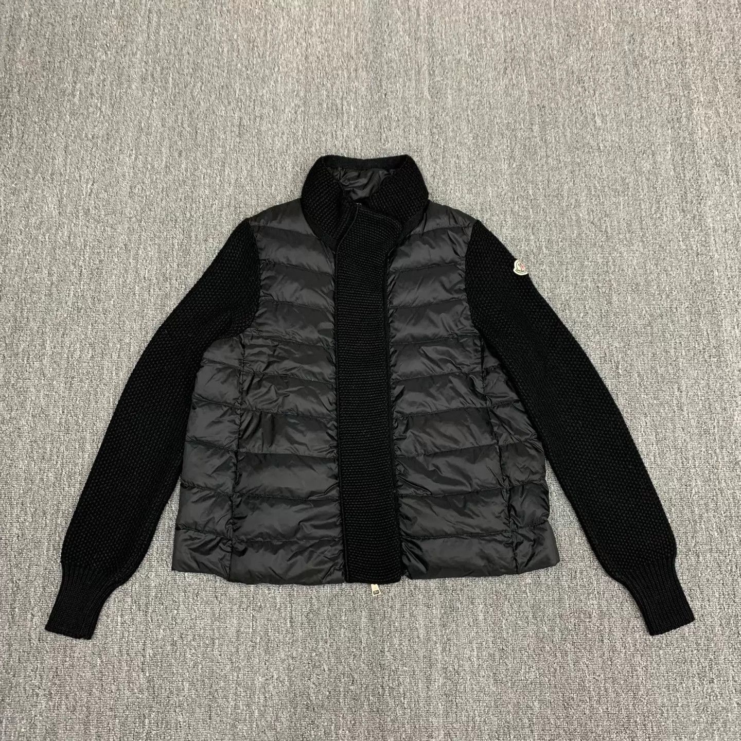Moncler Moncler Black Knit Down Jacket S 95 New Size S / US 4 / IT 40 - 1 Thumbnail
