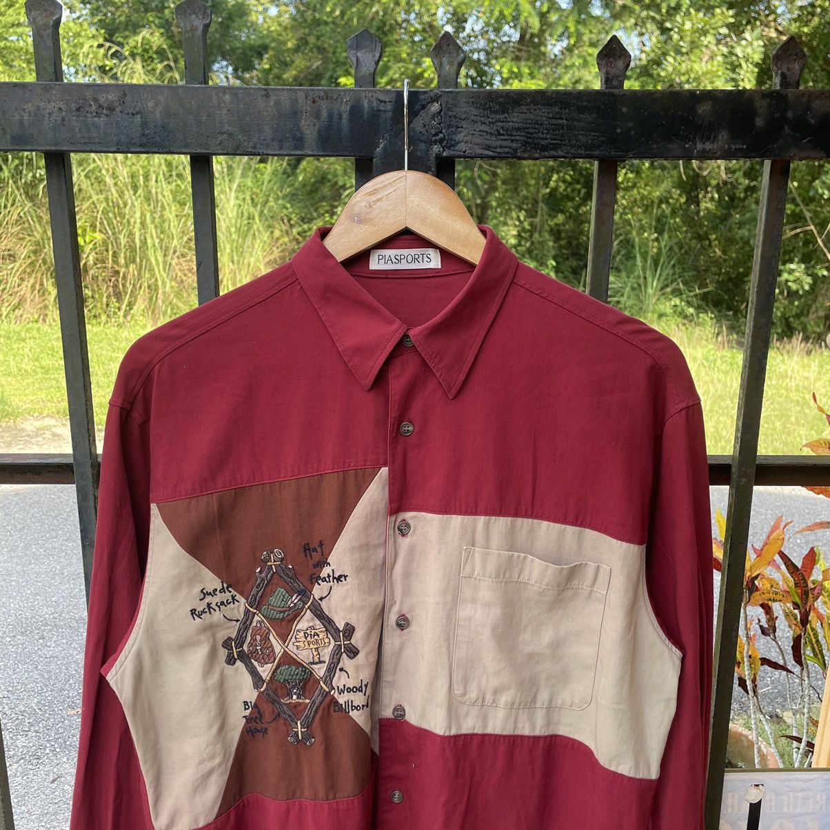 Designer × Japanese Brand × Vintage 🔥🇯🇵PIA SPORTS Suede Rucksack Two Tone Buttons Shirts Size US M / EU 48-50 / 2 - 3 Thumbnail