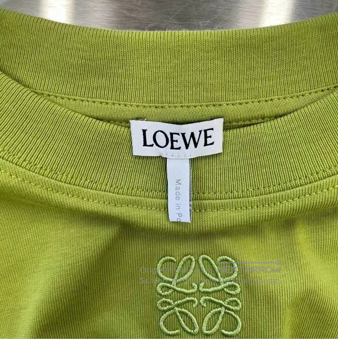 Loewe Loewe Green Embroidered Logo Cropped T-shirt. Size US XS / EU 42 / 0 - 3 Thumbnail