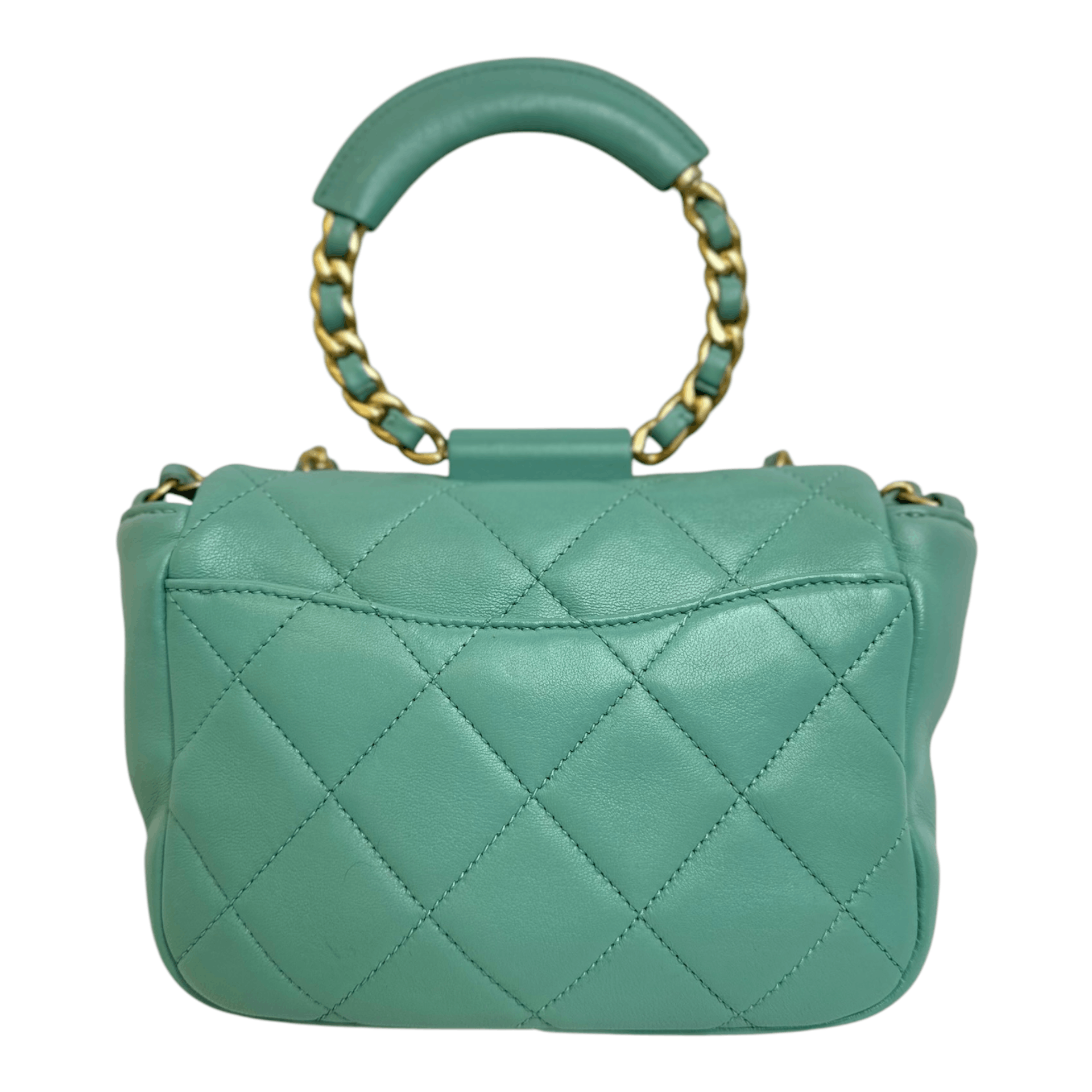 Chanel Chanel Lambskin Quilted Small Circular Handle Bag Size ONE SIZE - 4 Thumbnail