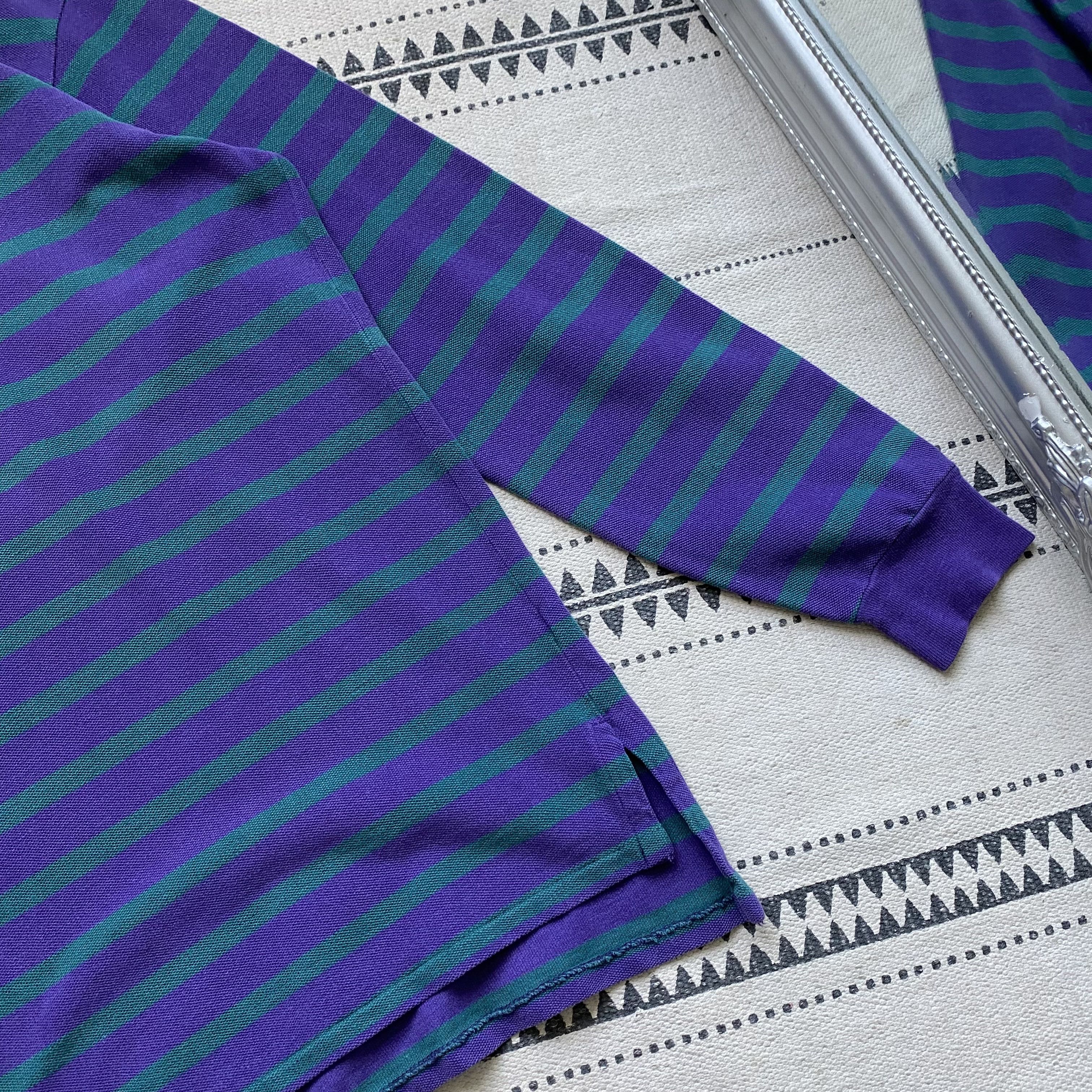 Polo Ralph Lauren Vintage 90s Polo Ralph Lauren Striped rugby shirt longsleeve Size US M / EU 48-50 / 2 - 6 Thumbnail
